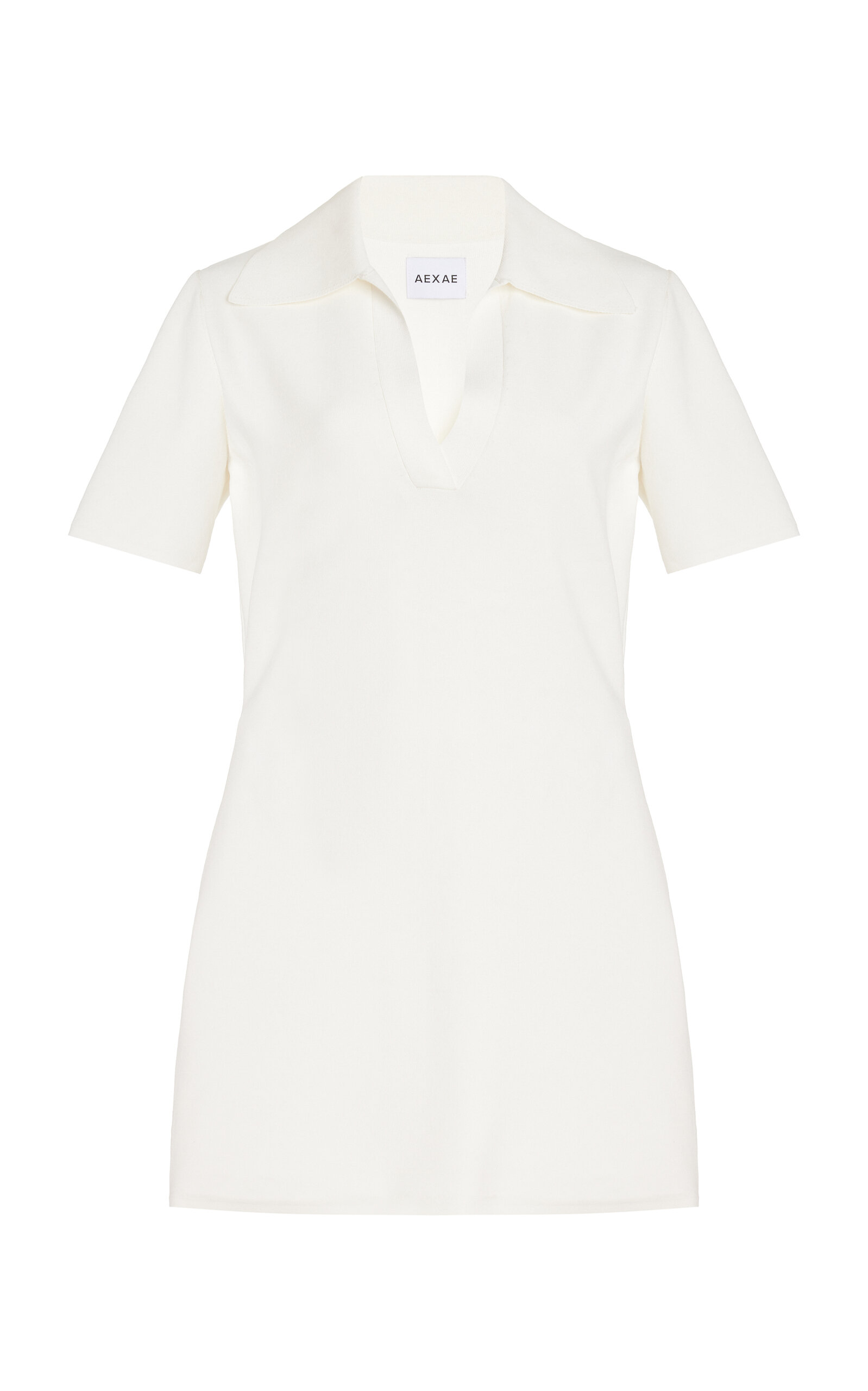Shop Aexae Tech-knit Polo Mini Dress In White