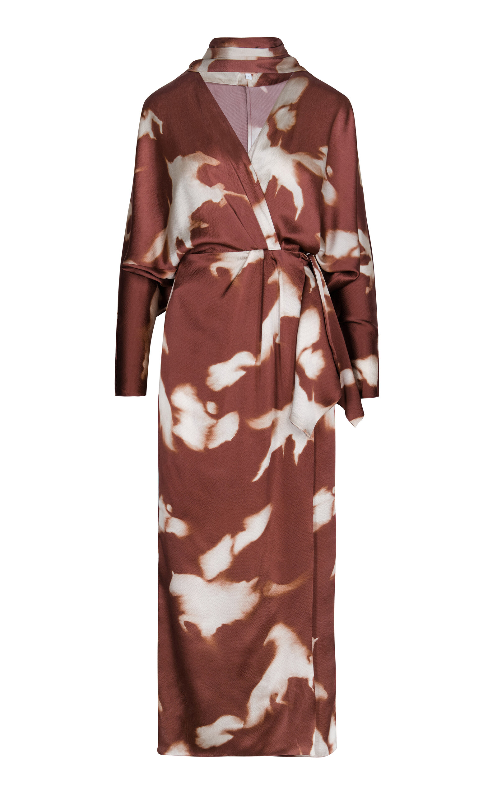 Mojave Trail Scarf-Detailed Silk Wrap Maxi Dress