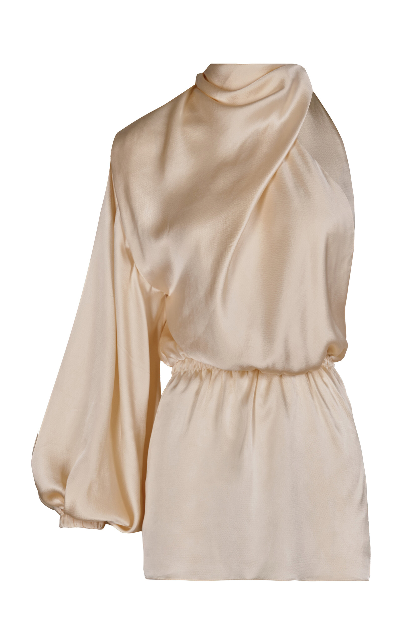 Johanna Ortiz California Asymmetric Silk Top In Ivory