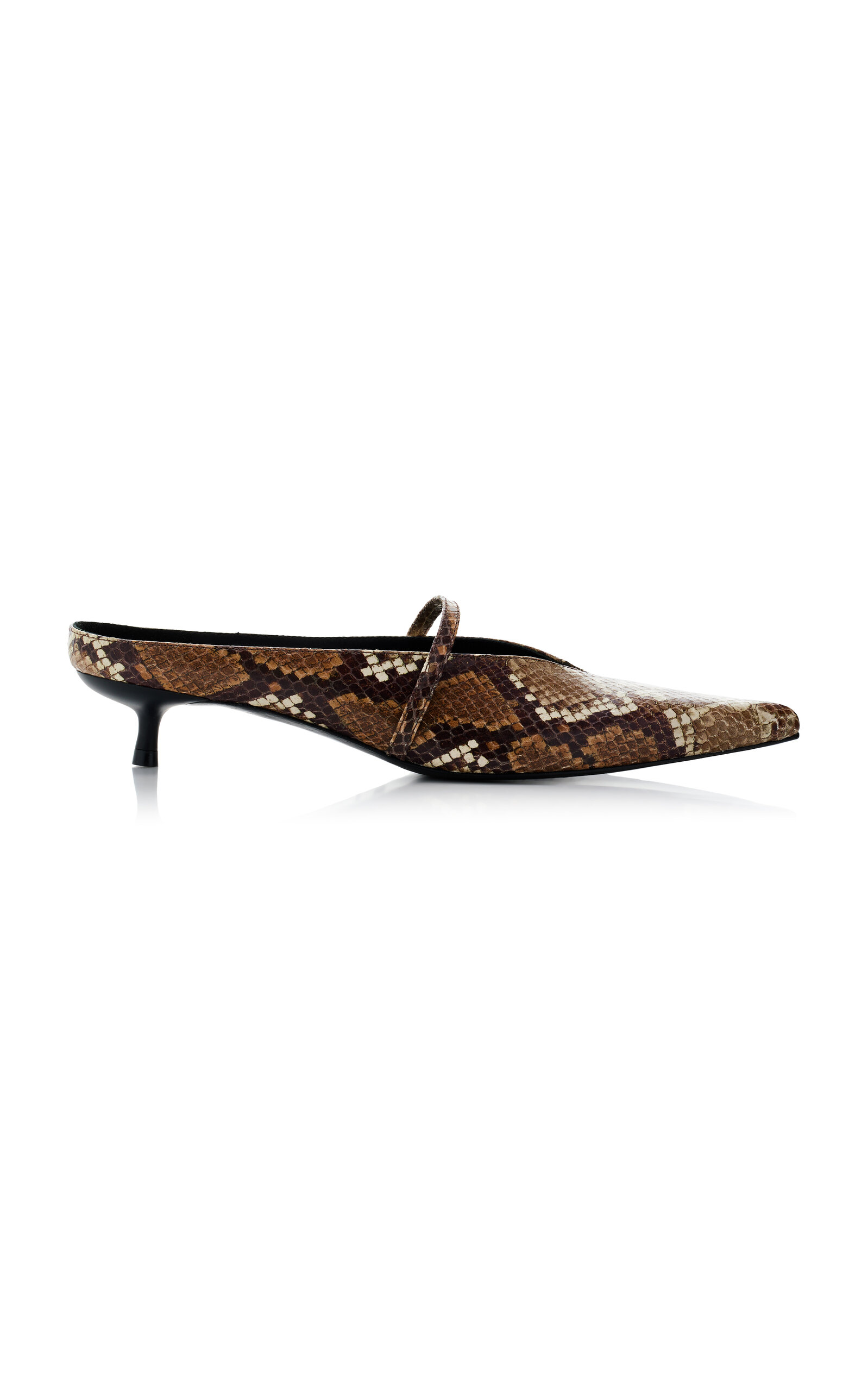 Shop Simkhai Snake-effect Leather Mules In Animal