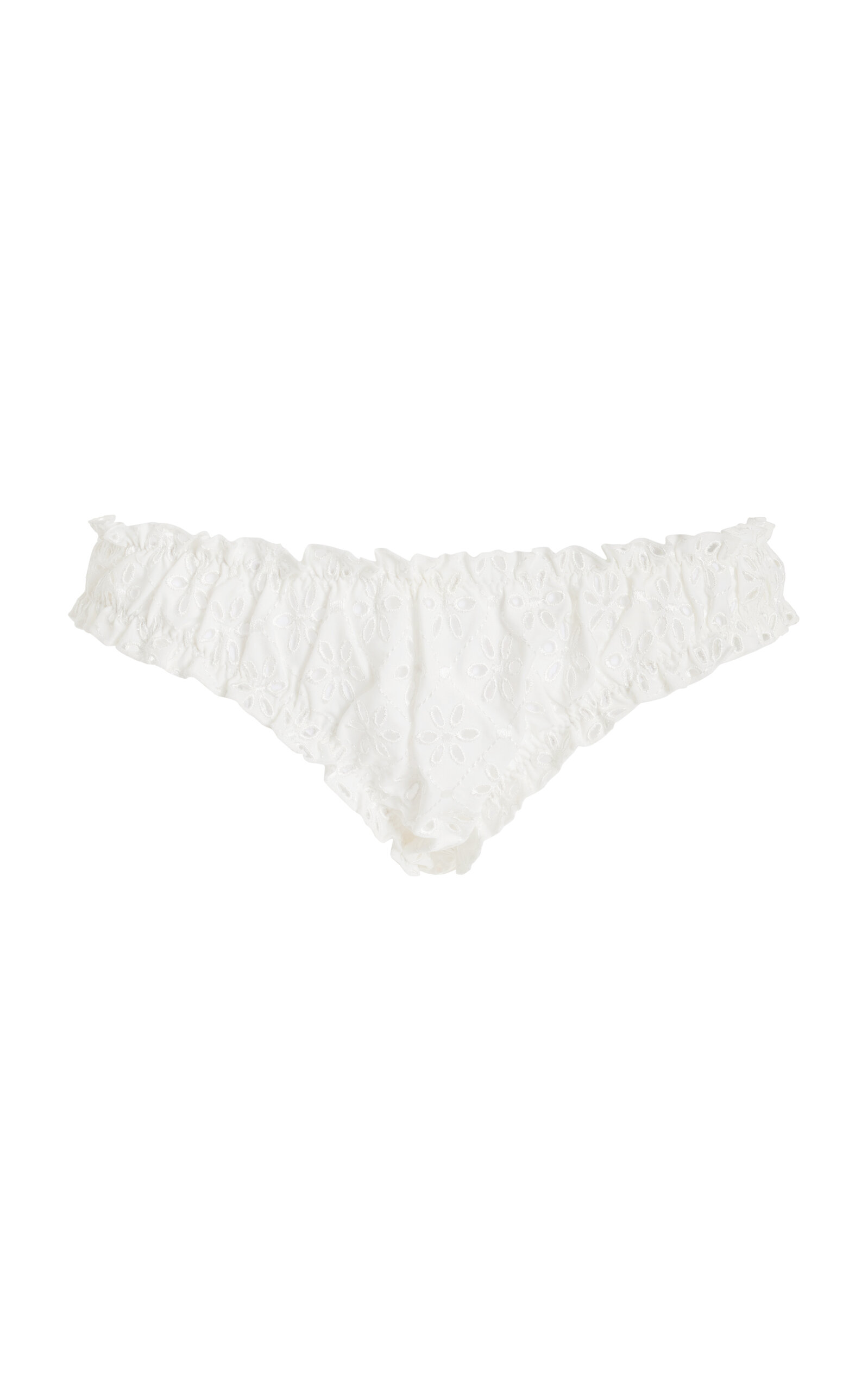Shop Juillet Swimwear Chloe Broderie Anglaise Bikini Bottom In White