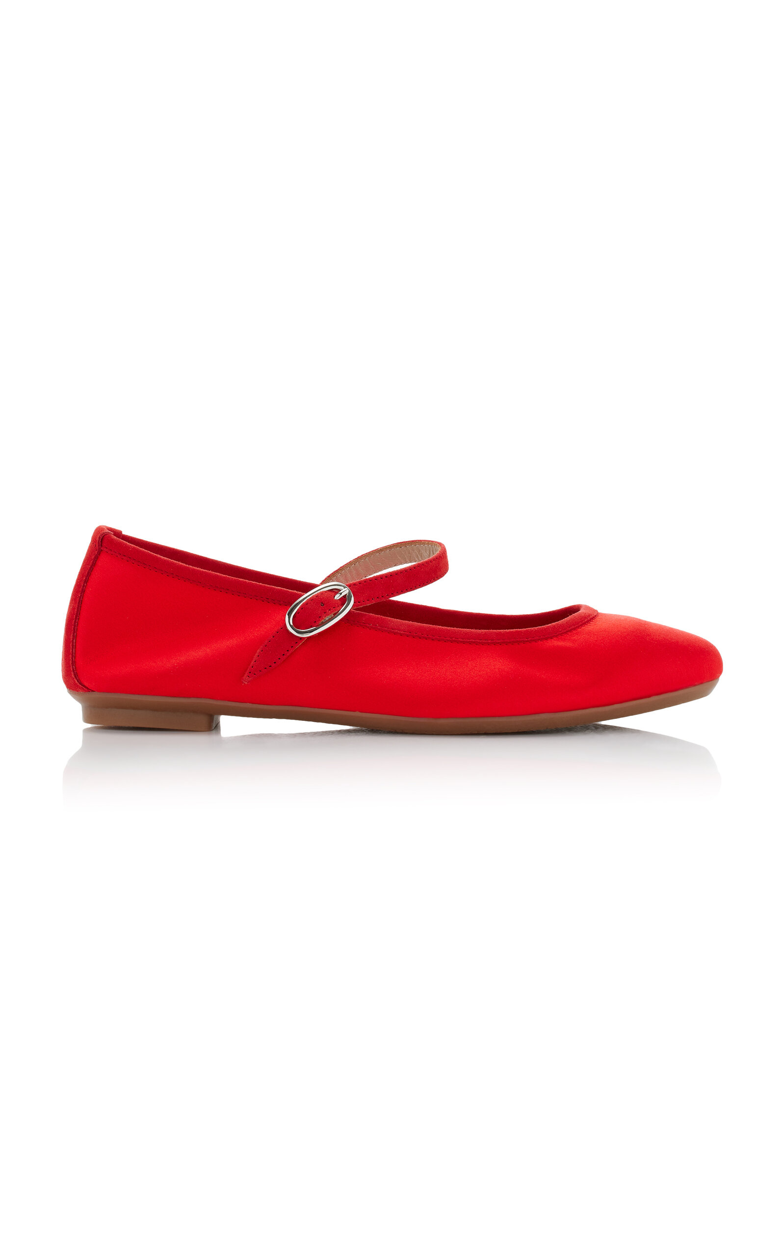 Home Of Hai Hai X Reqins Honoree Silk Mary Jane Flats In Red