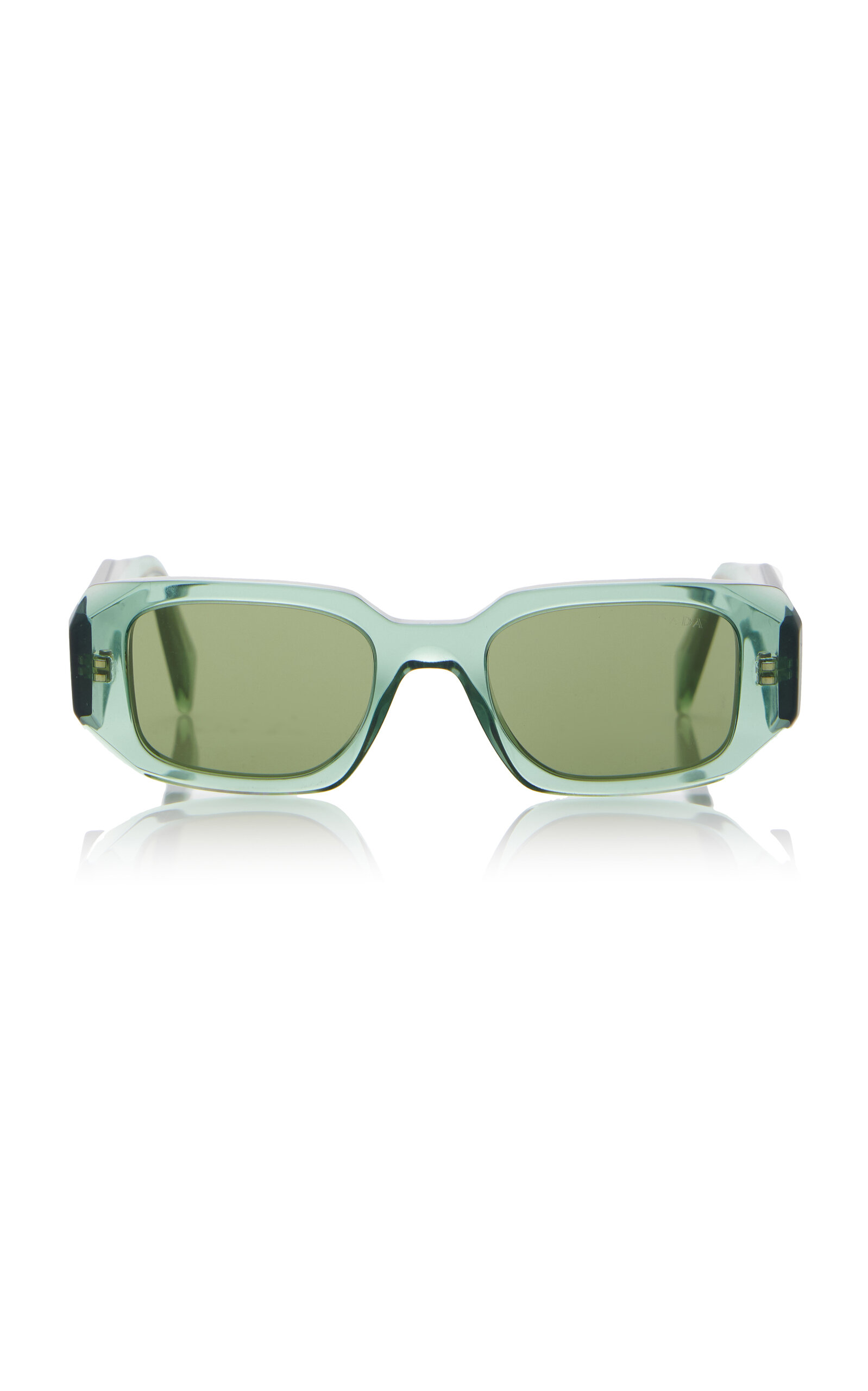 Shop Prada Symbole Square-frame Acetate Sunglasses In Green