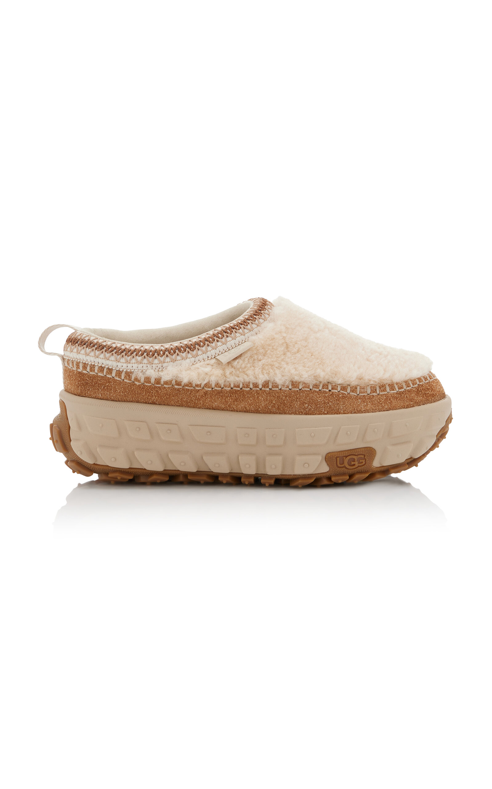 Shop Ugg Venture Daze Suede Platform Slippers In White