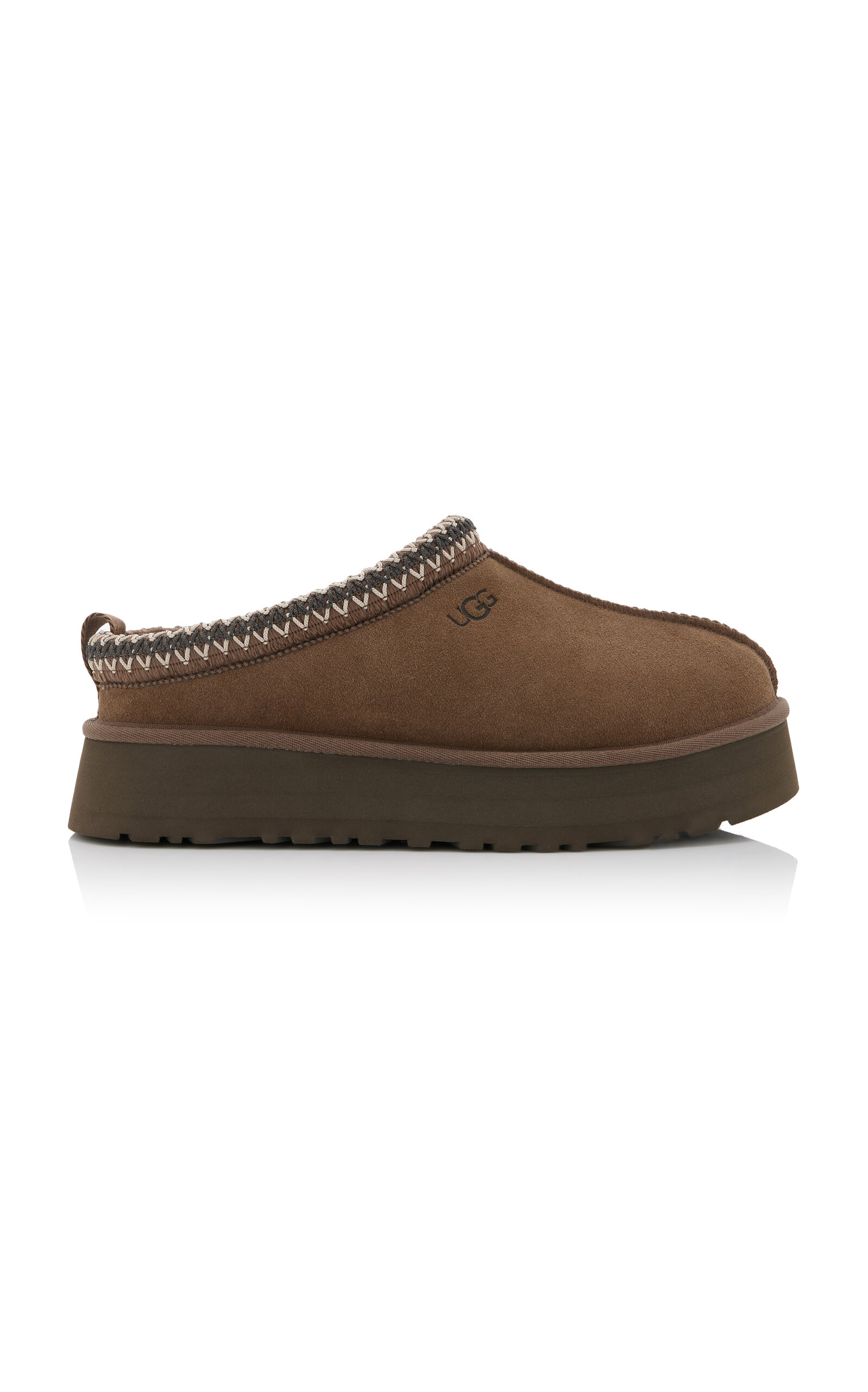 UGG TAZZ SUEDE PLATFORM SLIPPERS 