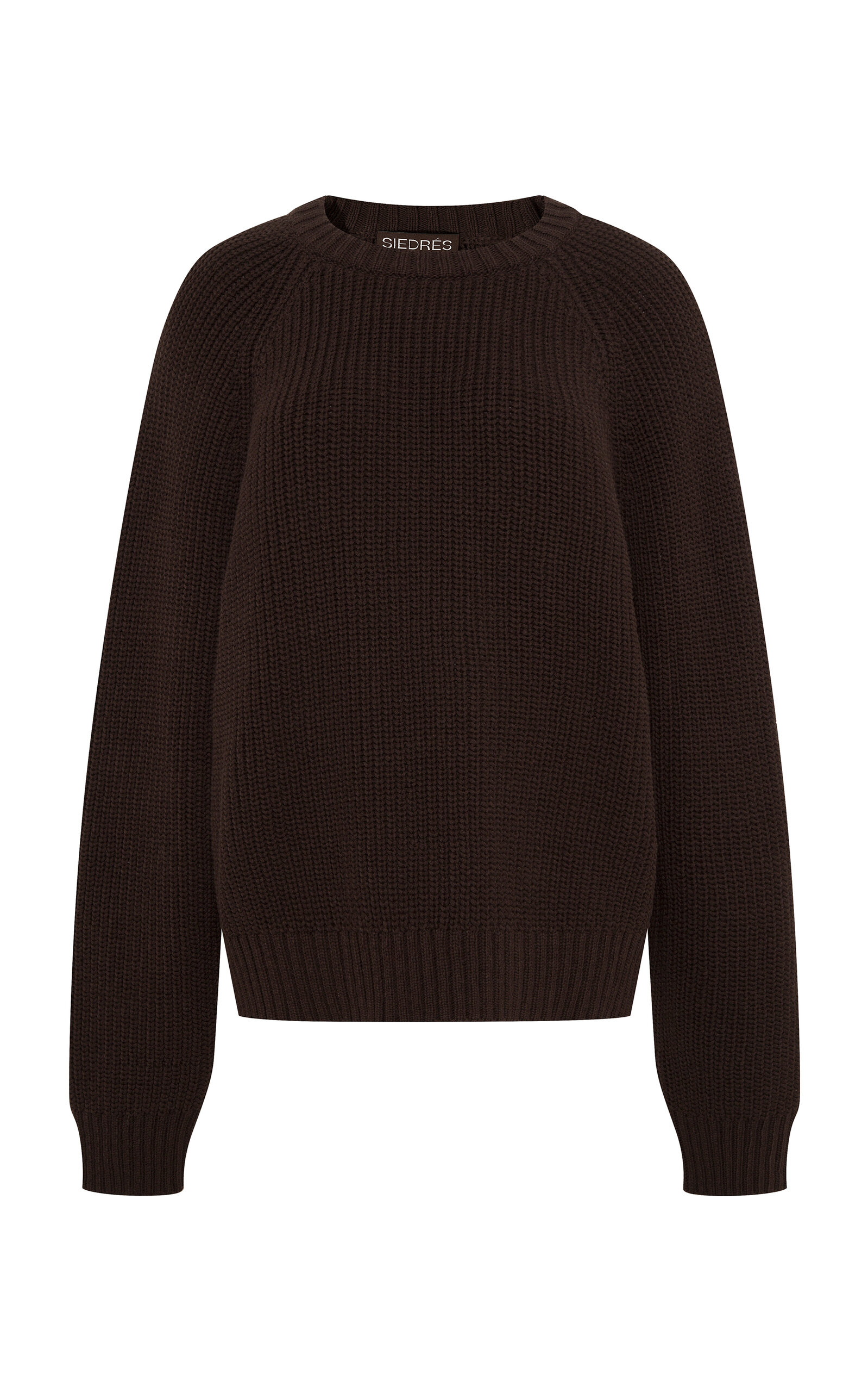 Siedres Duzy Rosette-detailed Cotton Knit Sweater In Brown