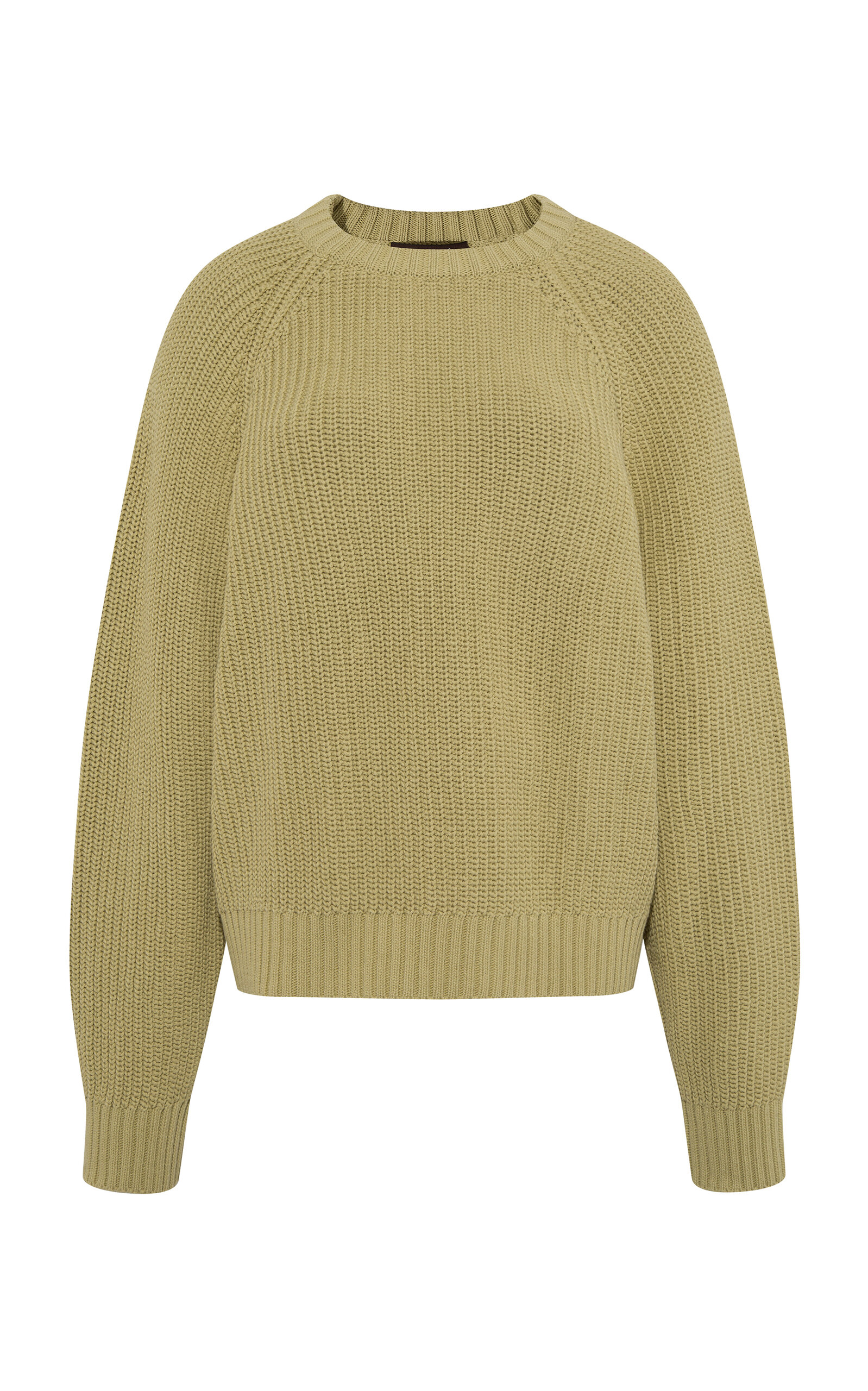 Siedres Duzy Rosette-detailed Cotton Knit Sweater In Green