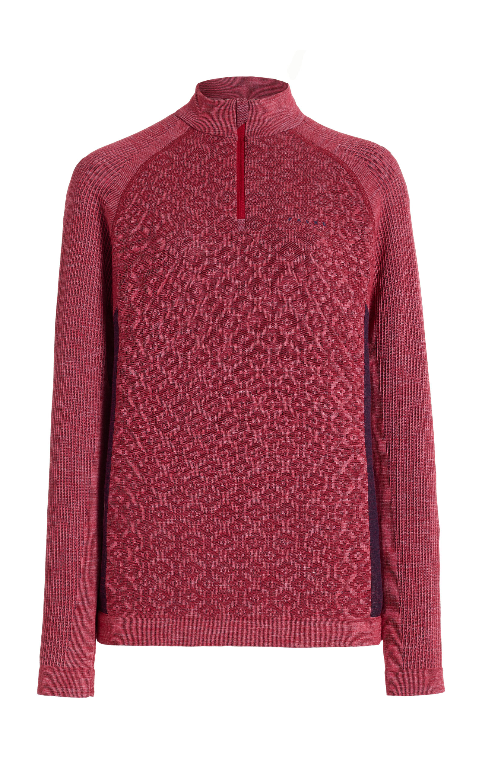 Falke Thermal-layer Clima Base Layer Ski Top In Red