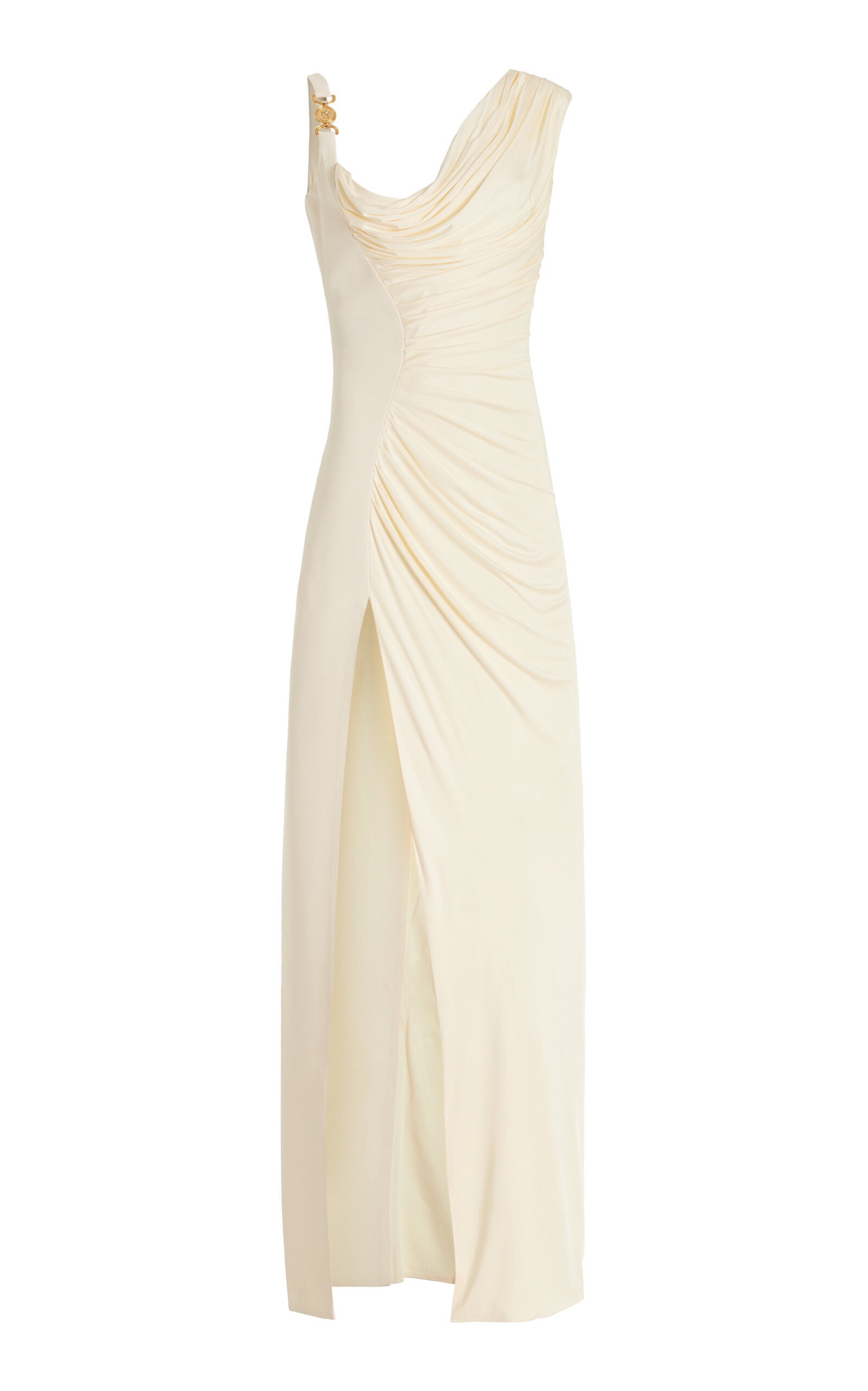 Versace Draped Jersey Gown In White