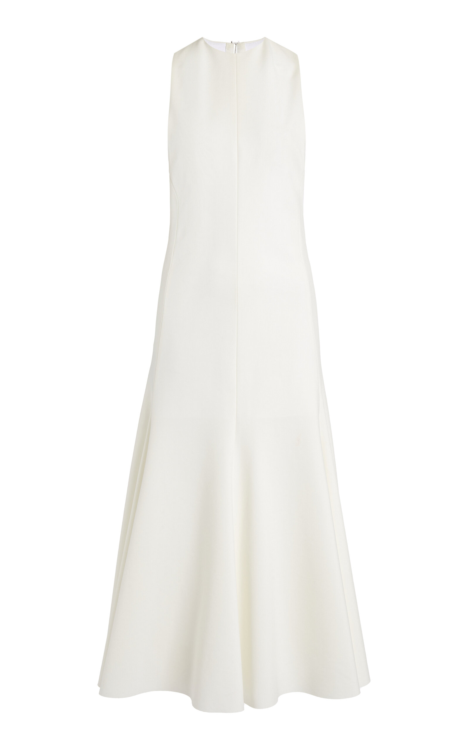 Shop Jacquemus Favola Open-back Crepe Midi Dress In White