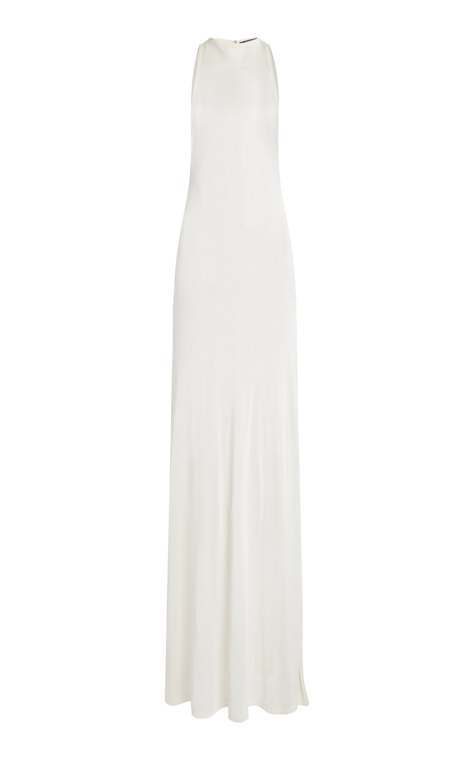 Shop Jacquemus Sculta Knit Maxi Dress In White