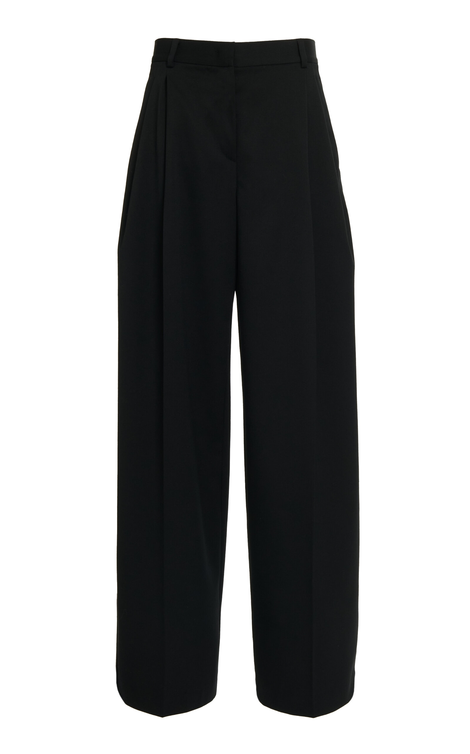 Wide-Leg Wool-Blend Pants