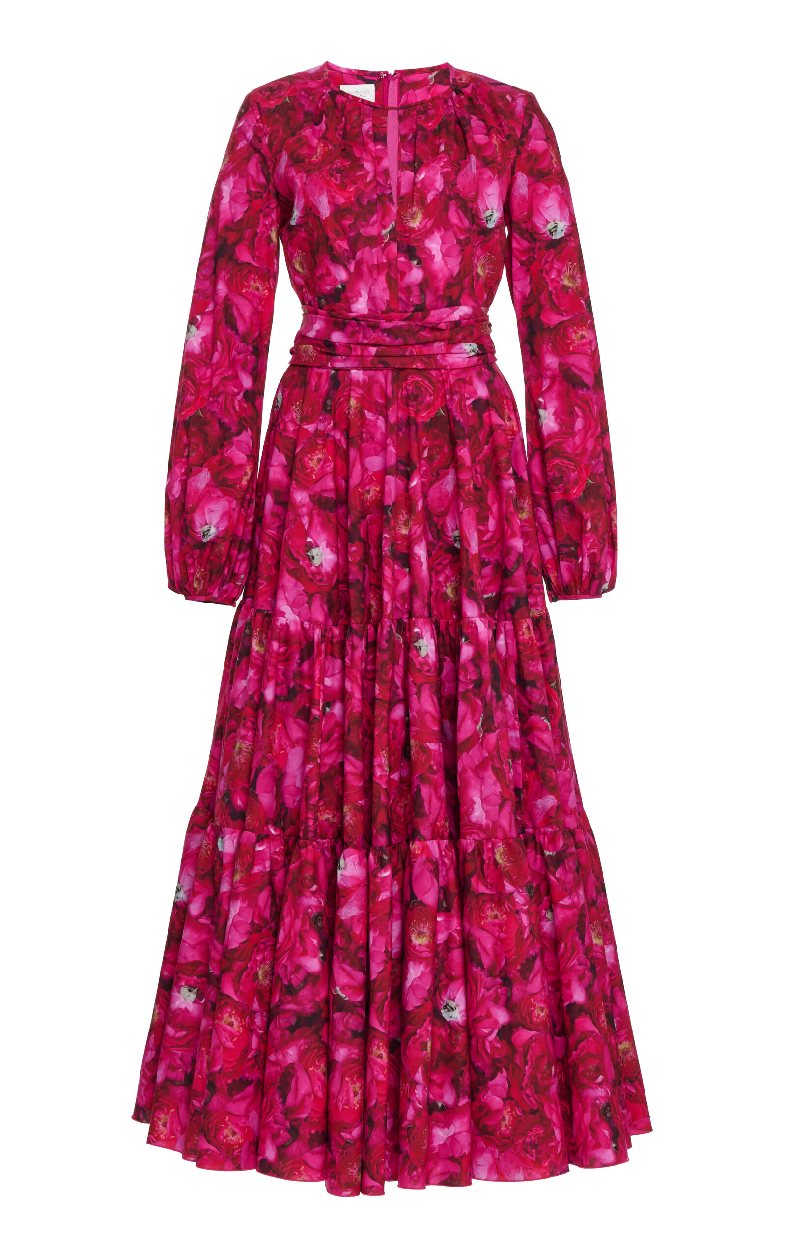 Giambattista Valli Printed Cotton Poplin Maxi Dress In Red