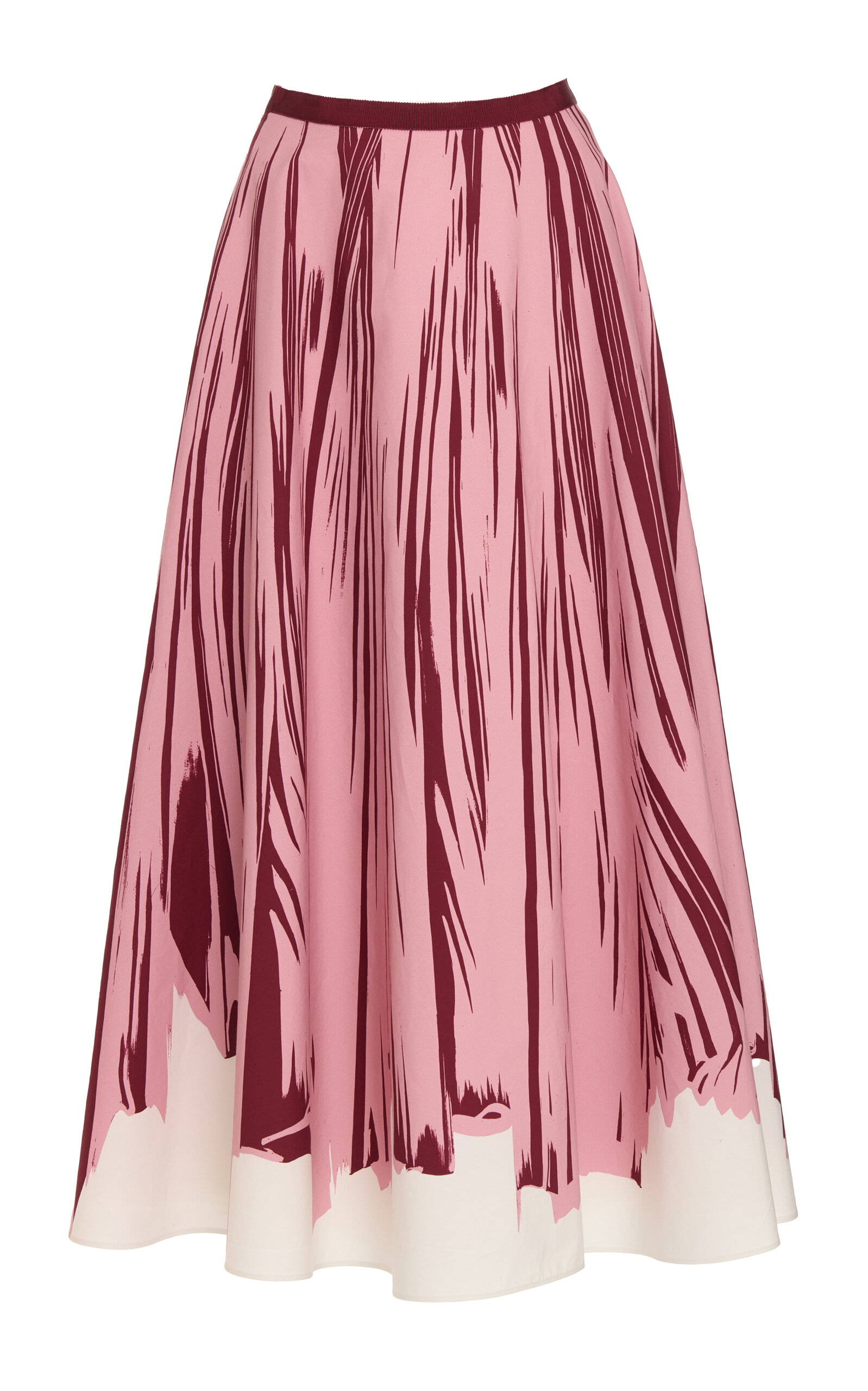 Giambattista Valli Printed Cotton Poplin Midi Skirt In Pink