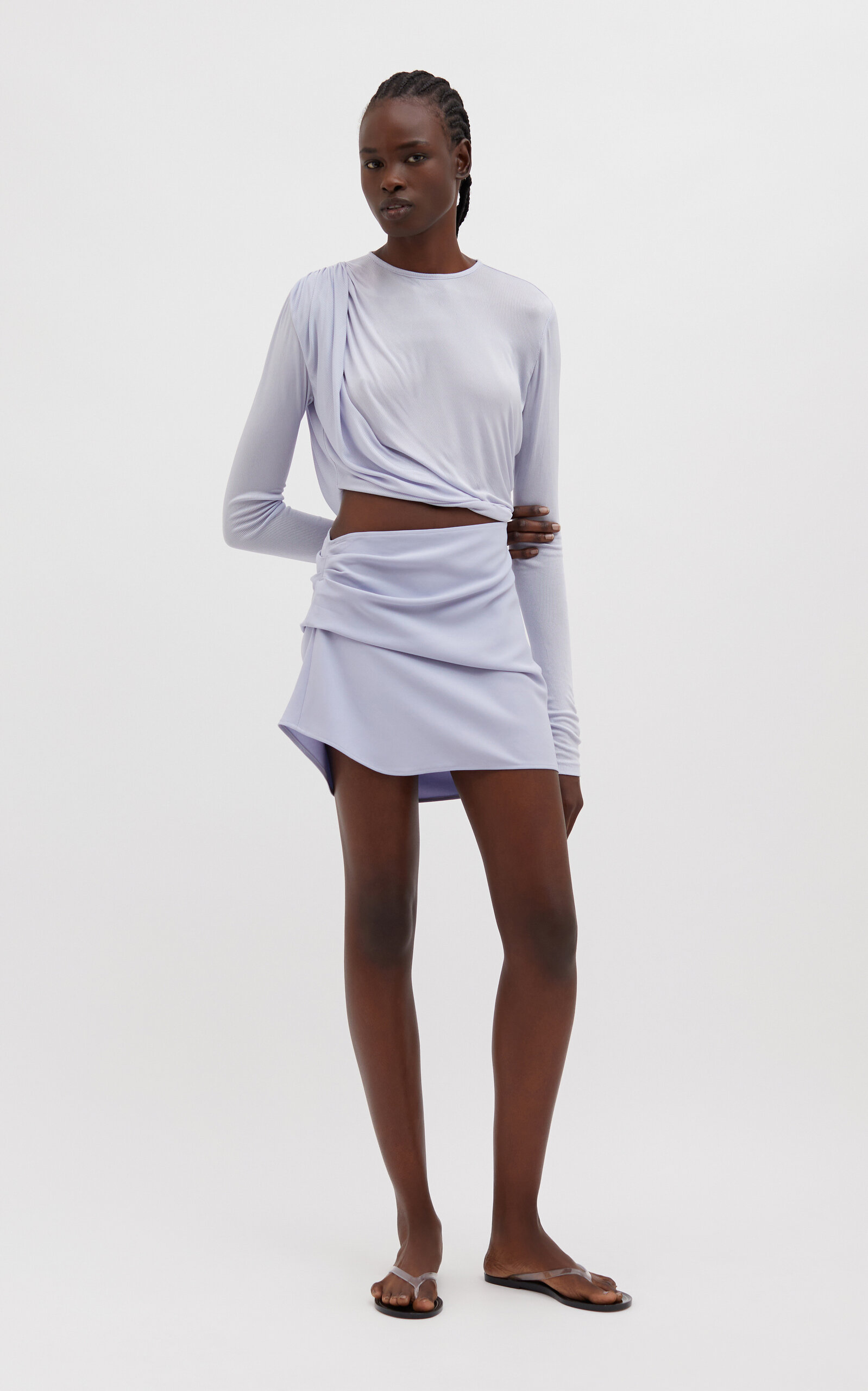 Christopher Esber Draped Mini Dress In Light Blue