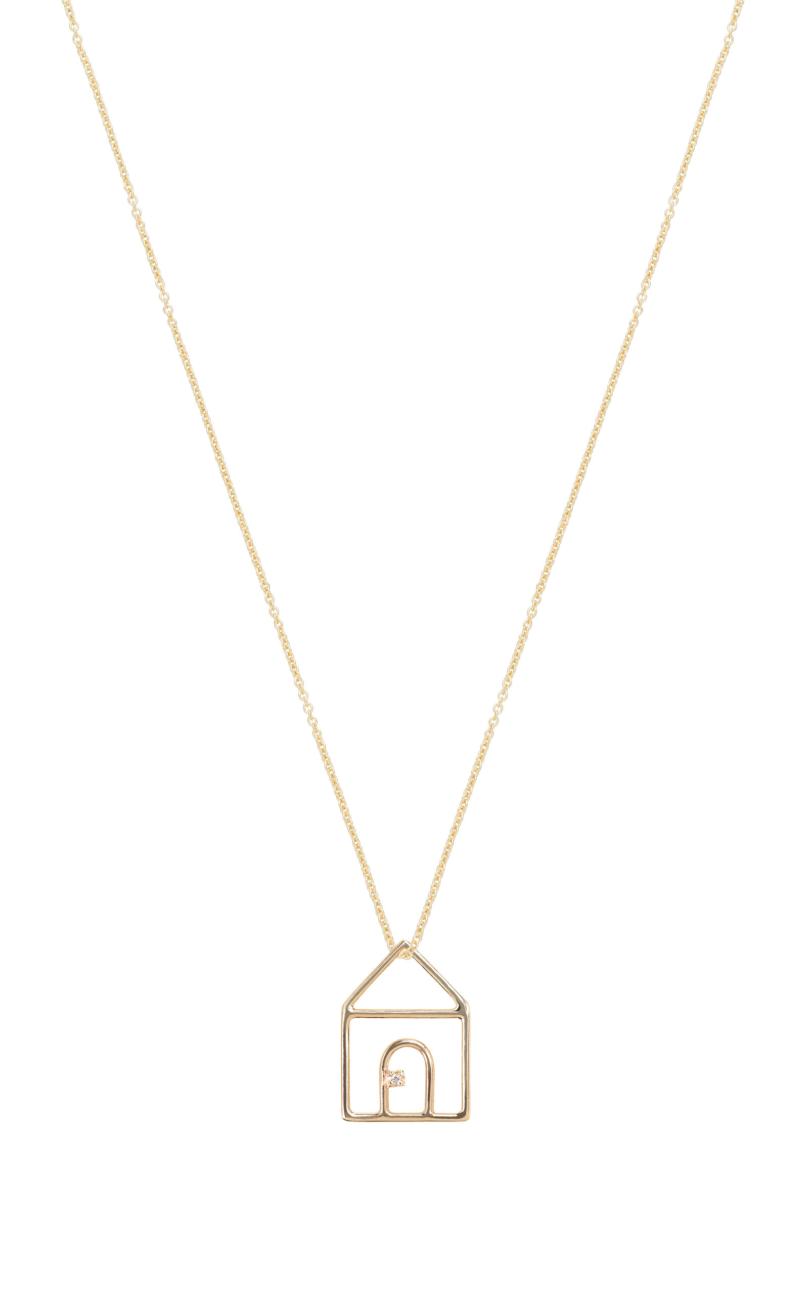 Casita Brillante 9K Yellow Gold Diamond Necklace