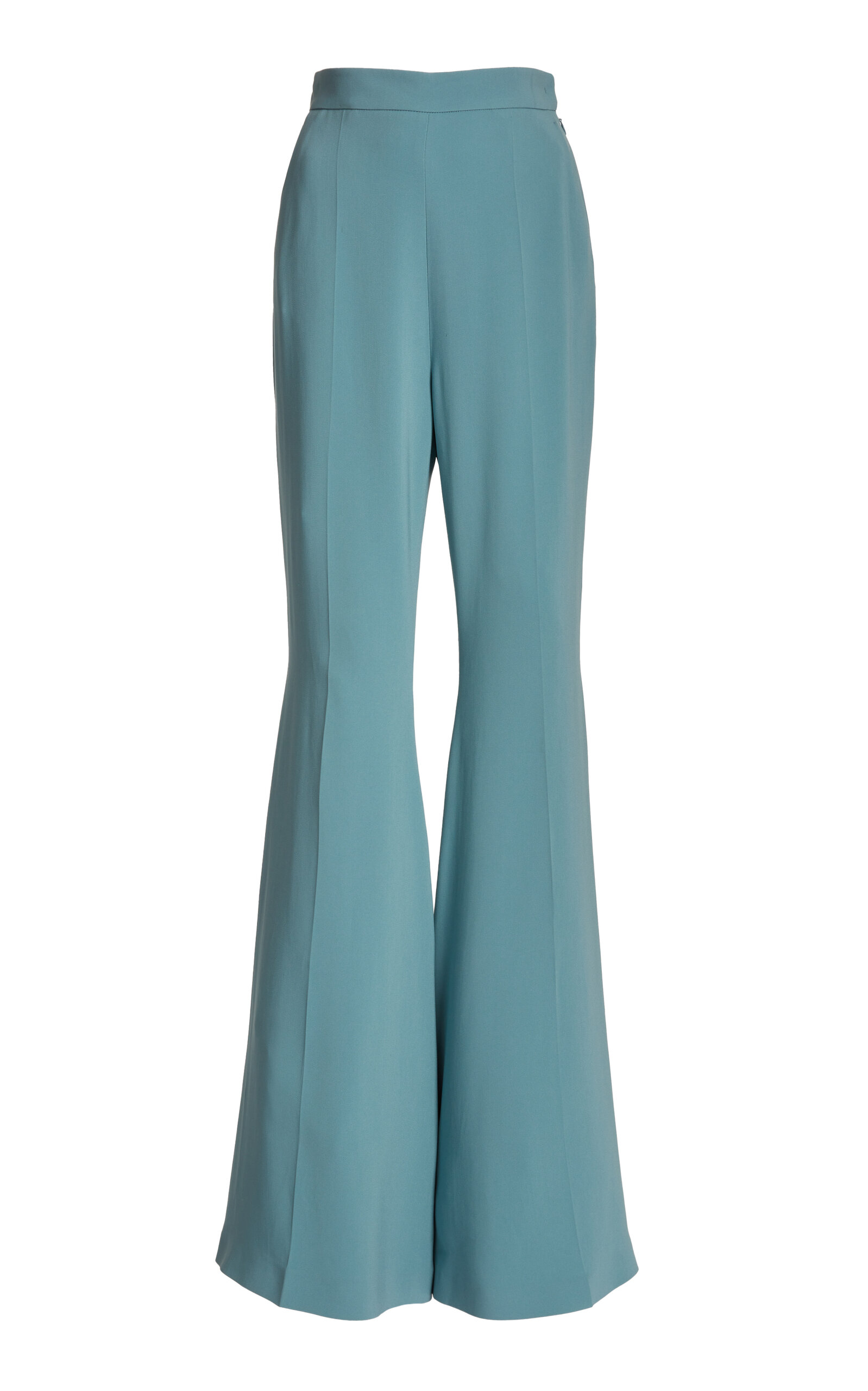 Elie Saab Pleated Wide Leg Pants In Blue