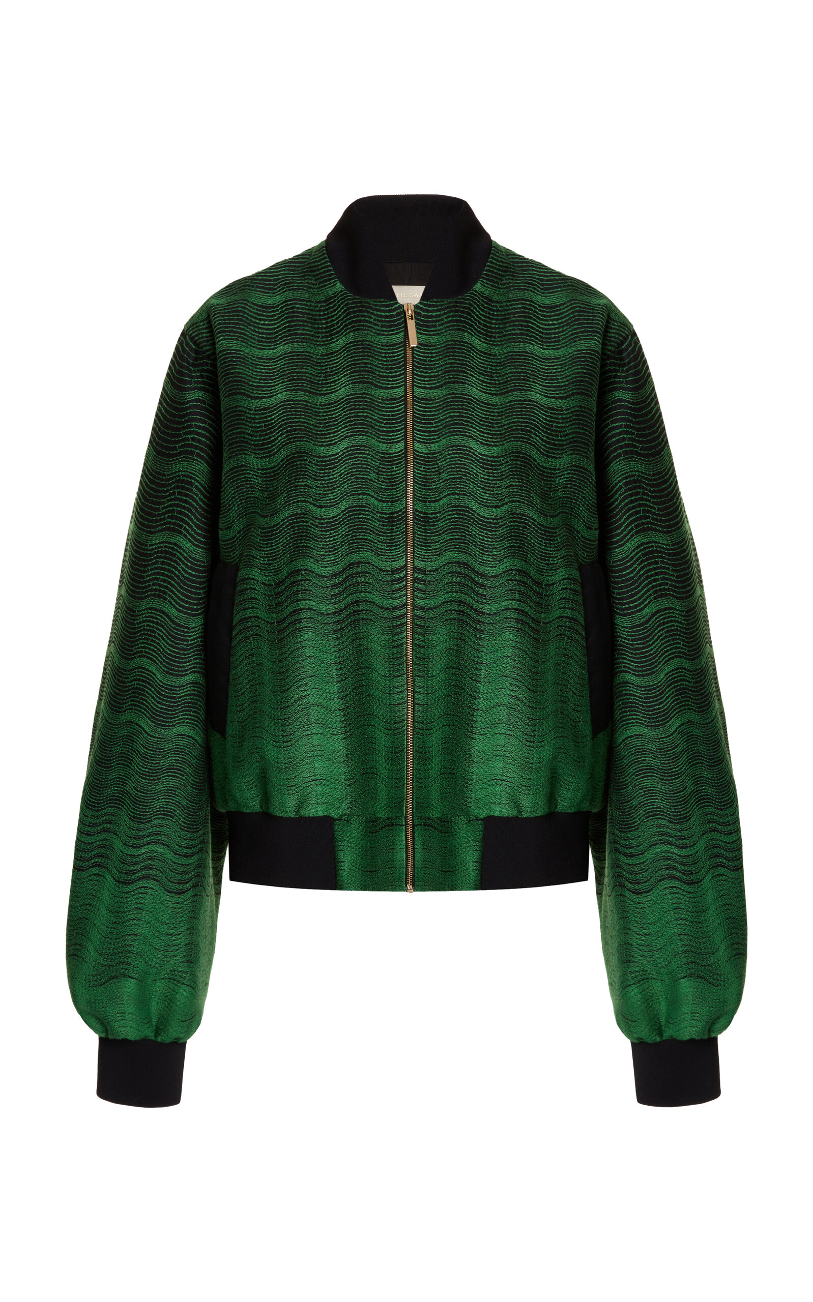 Elie Saab Two-tone Cropped Jacket In Green