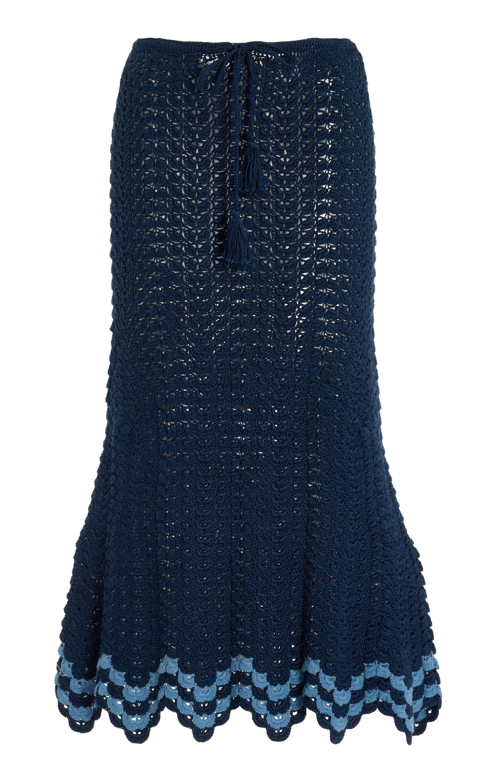 Brisa Crocheted Cotton Midi Skirt