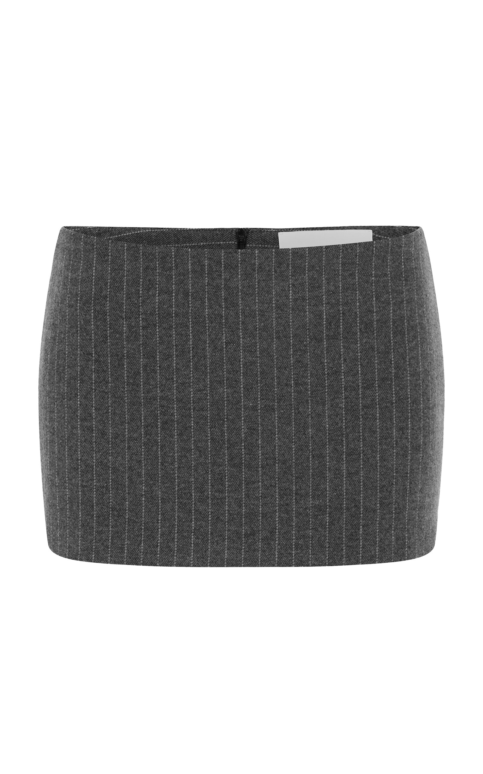 Alex Perry Pinstriped Wool Mini Skirt In Grey