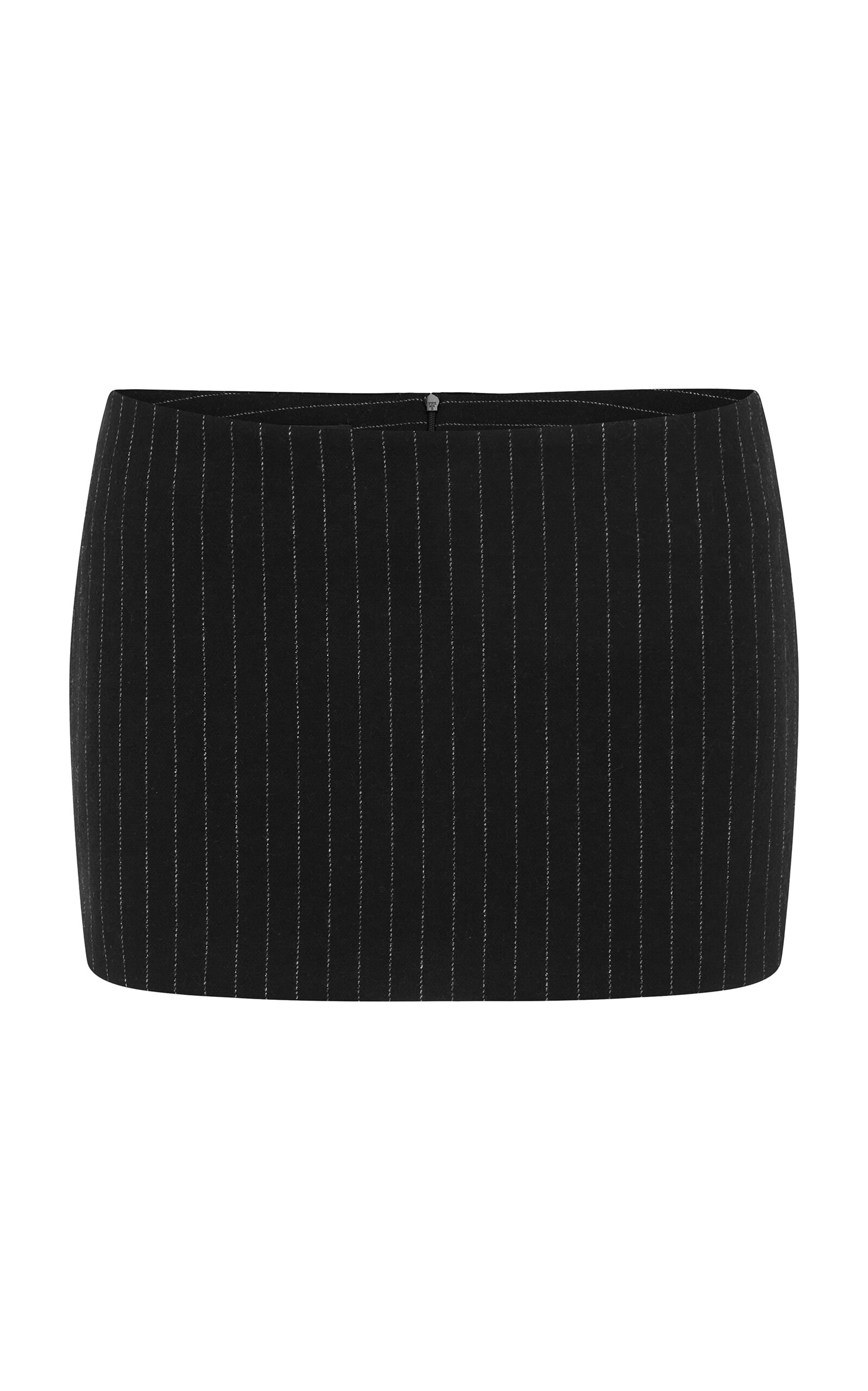 Alex Perry Pinstriped Wool Mini Skirt In Black