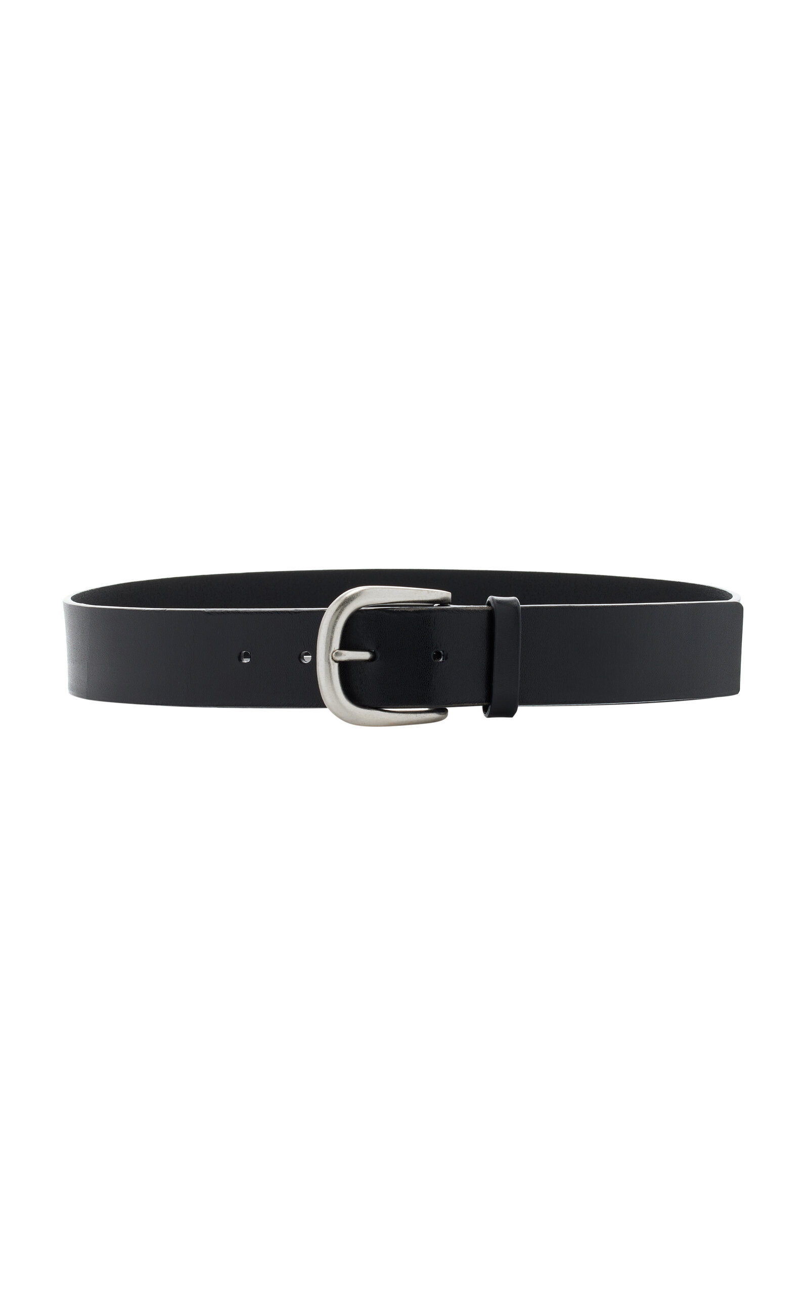 St Agni Classic Buckle Leather Belt In Black