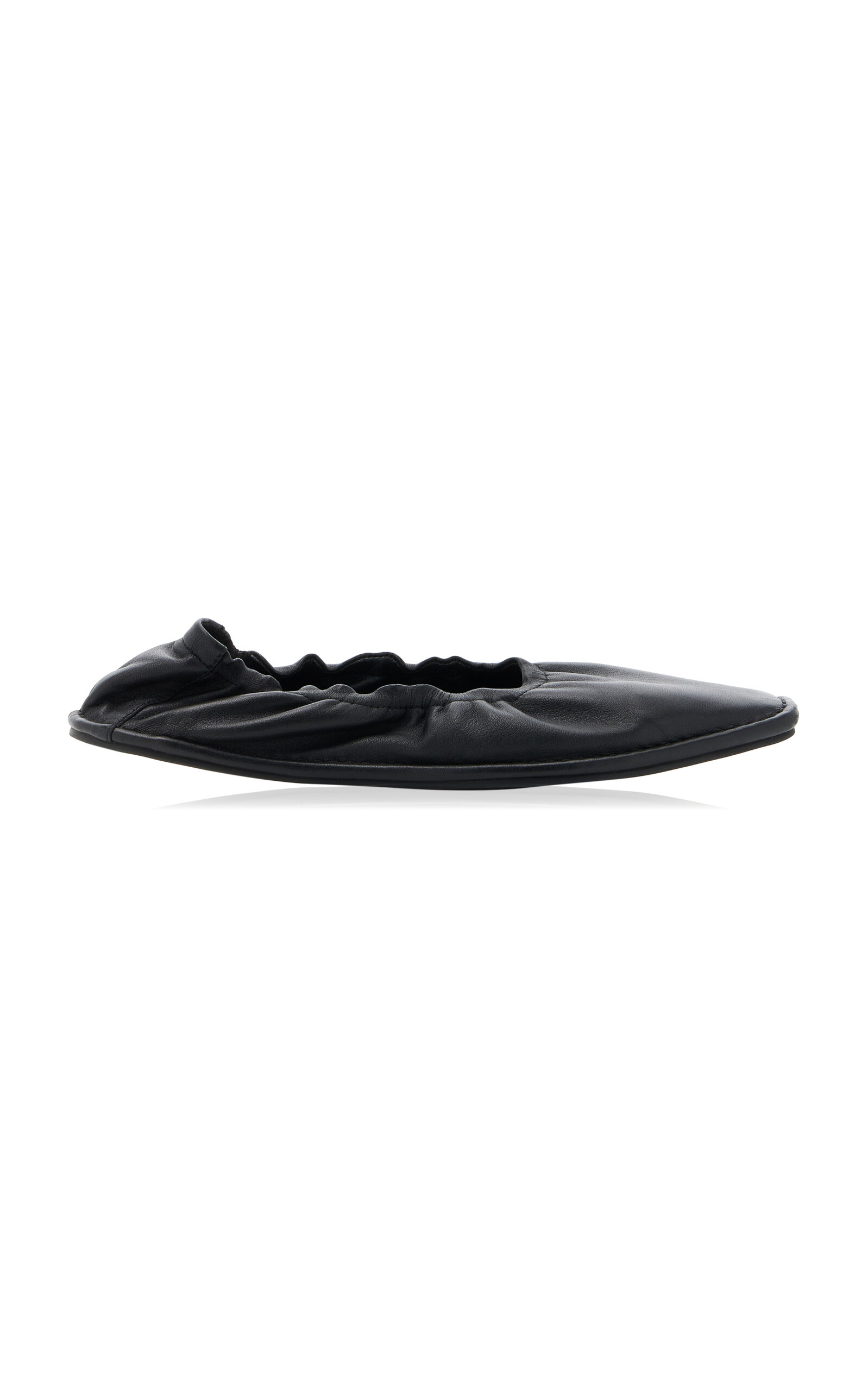 St Agni Soft Leather Gathered Flats In Black