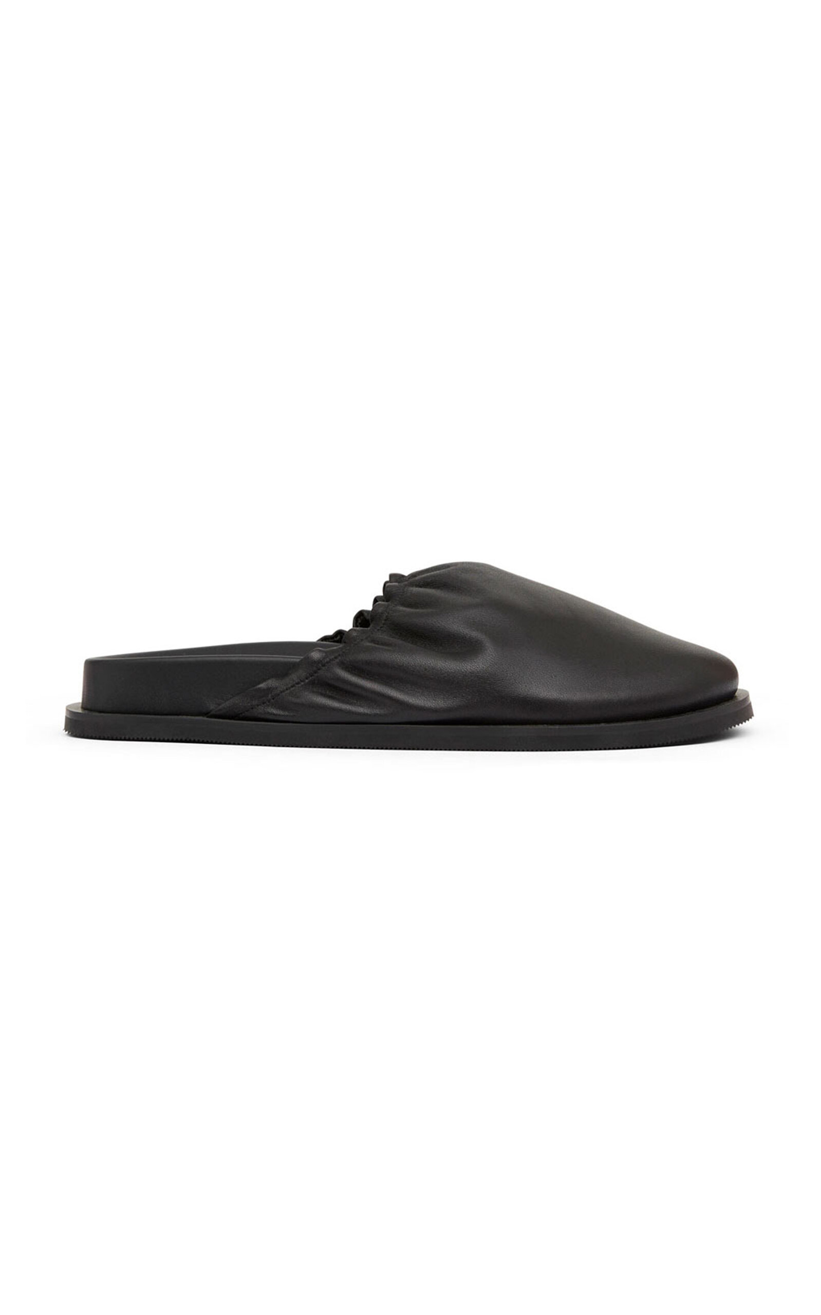 St Agni Soft Gathered Leather Mules In Black