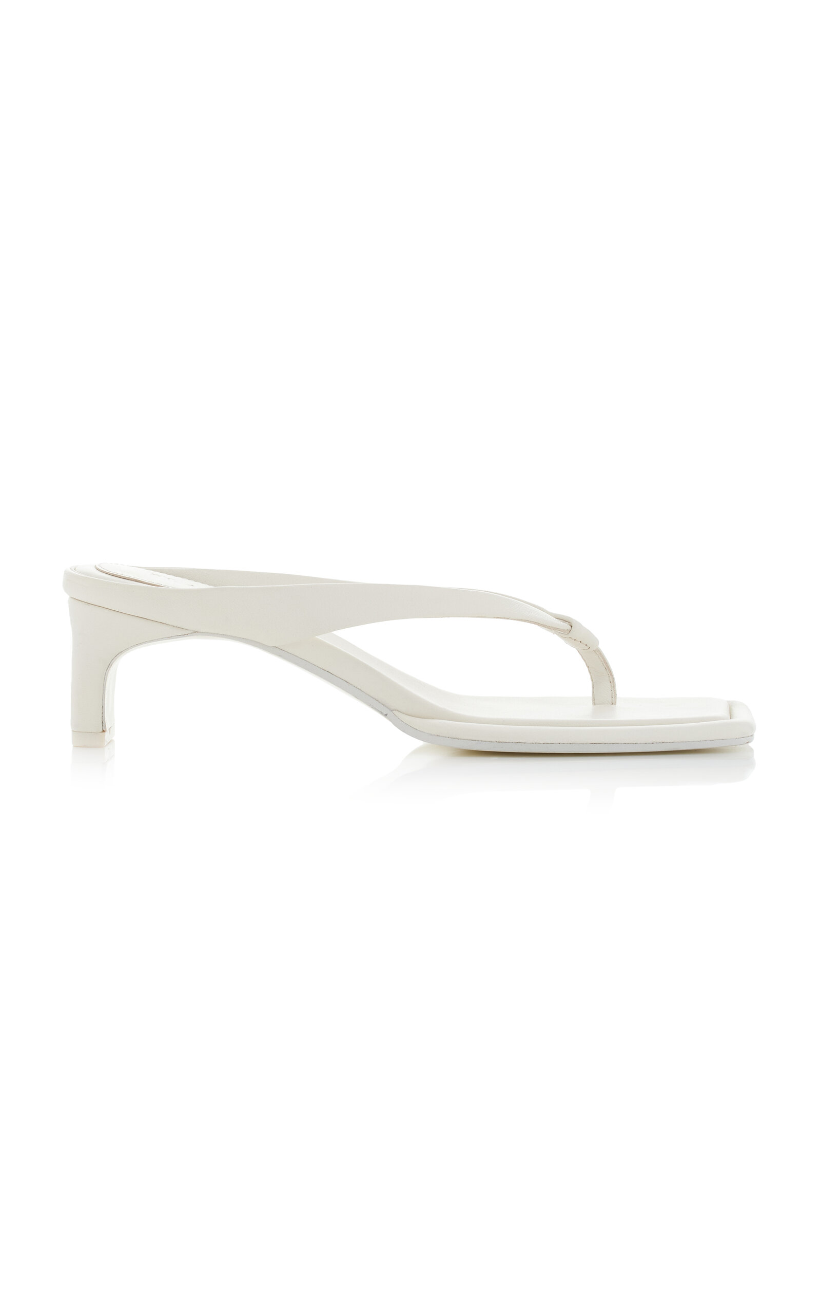 St Agni Flip Flop Leather Sandals In White