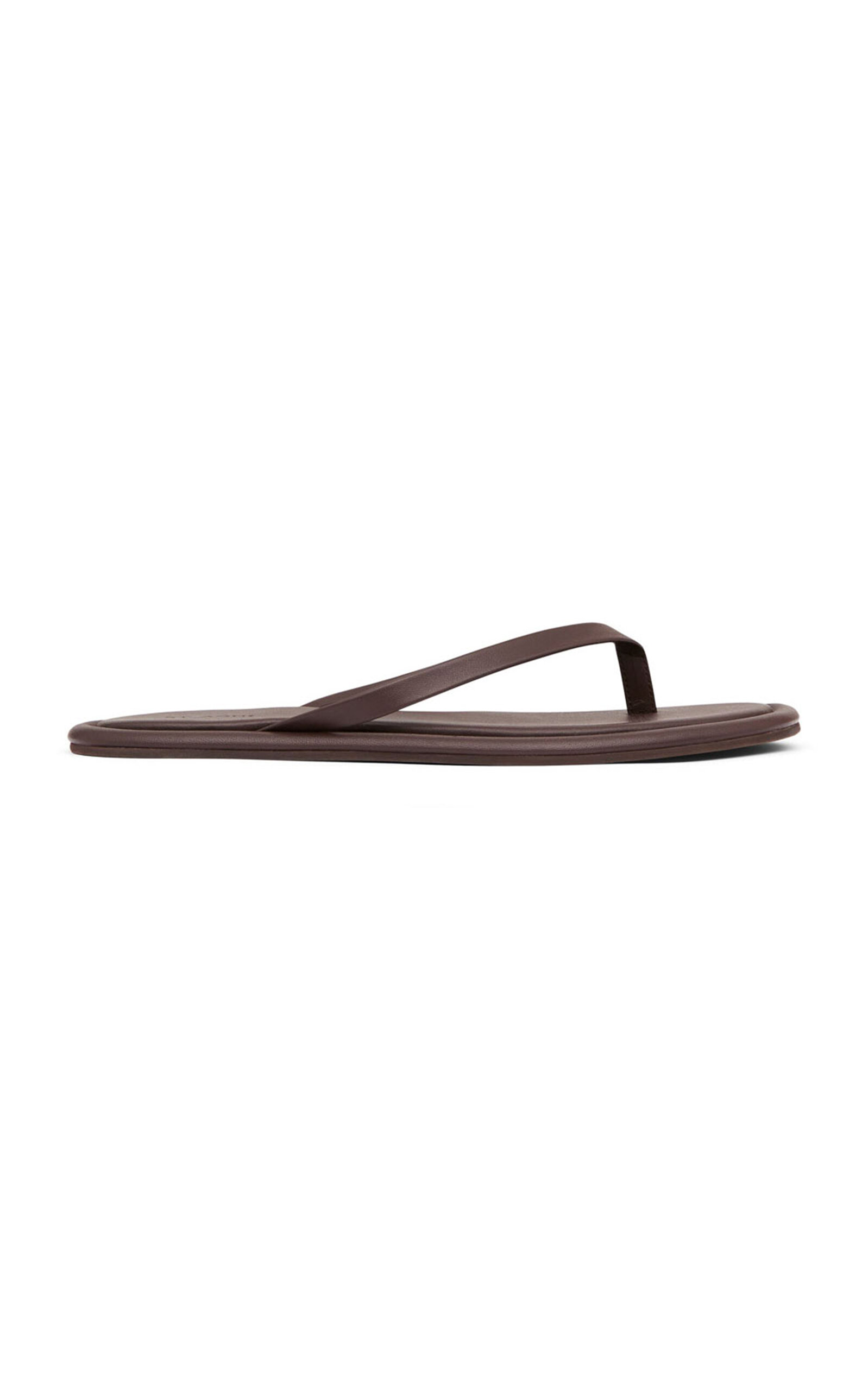 St Agni Leather Flip Flops In Brown