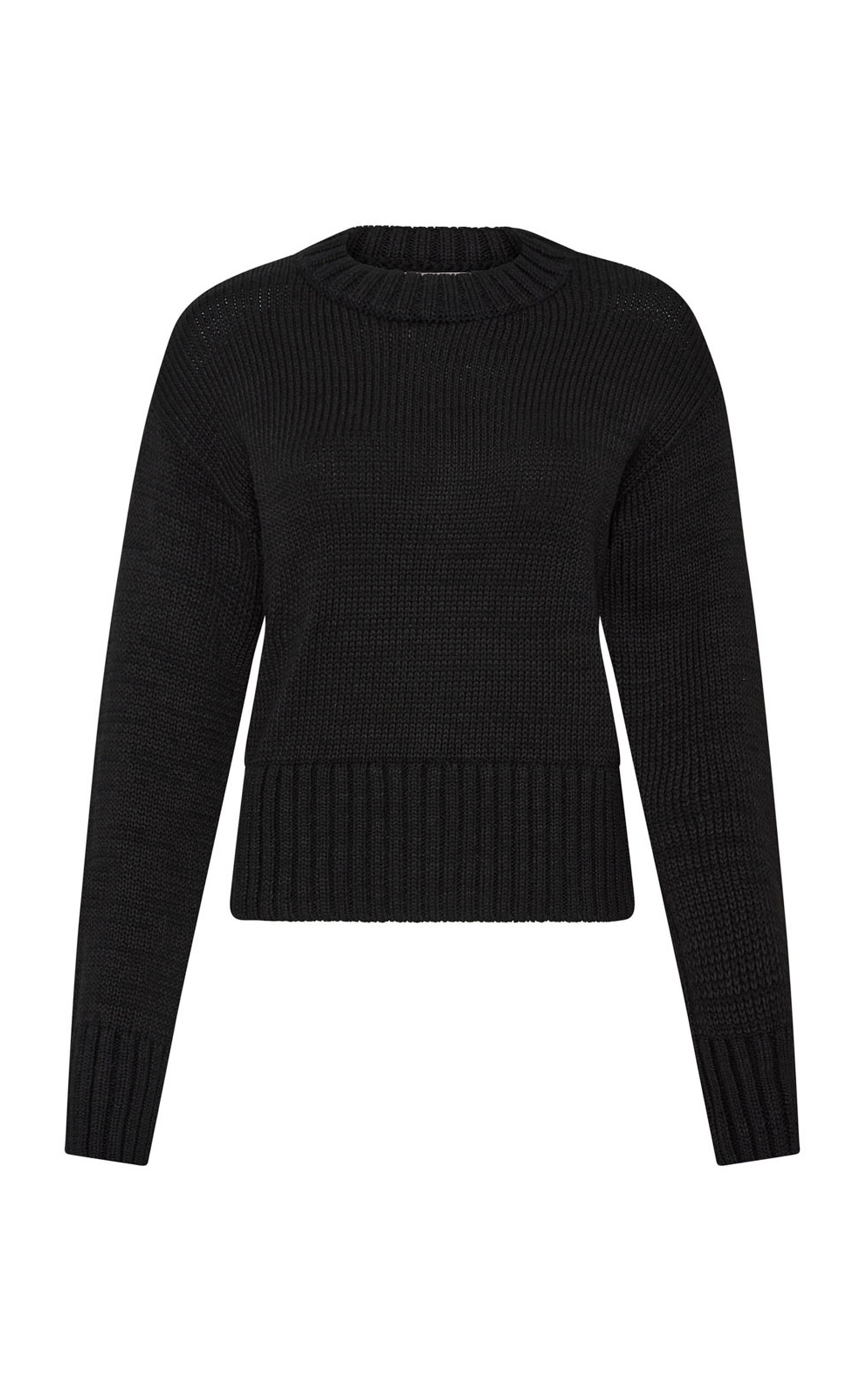 St Agni Ribbed-trim Cotton-blend Sweater In Black