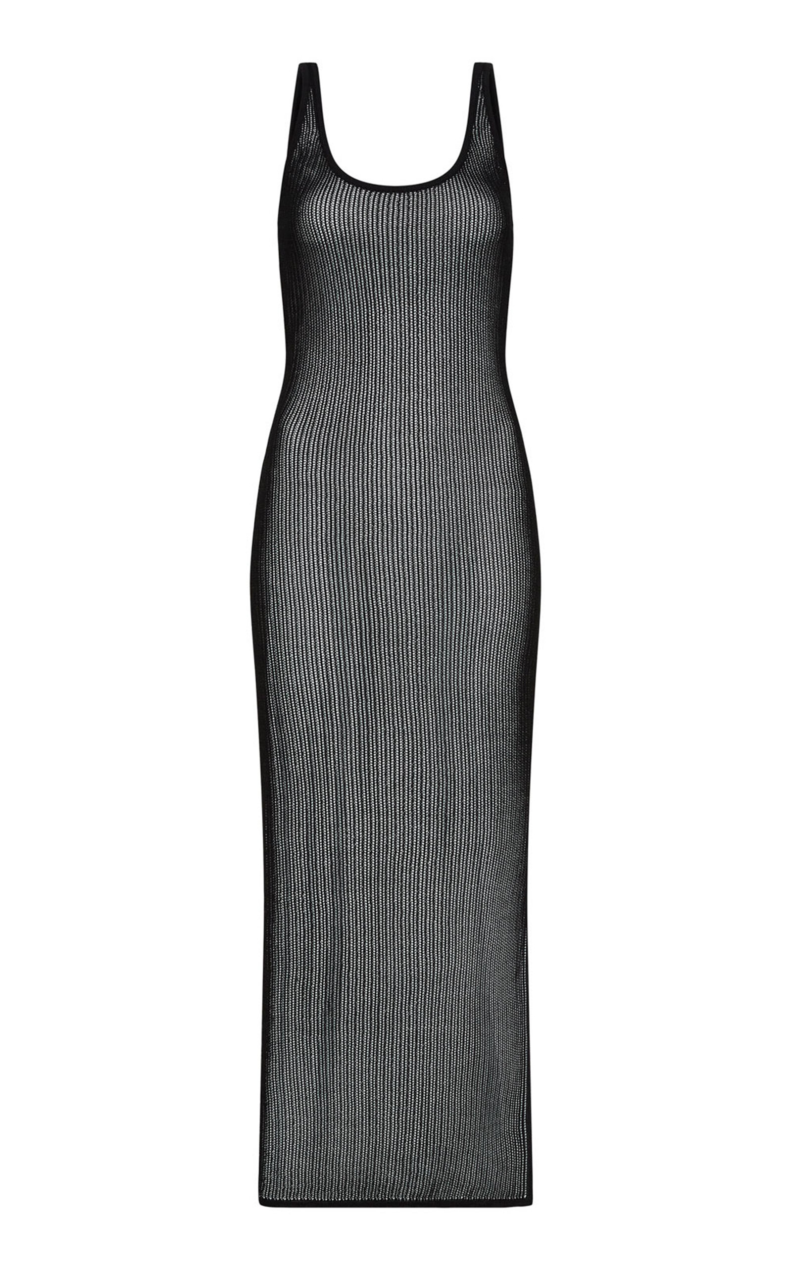 St Agni Crocheted Tencel Tank Dress In Black