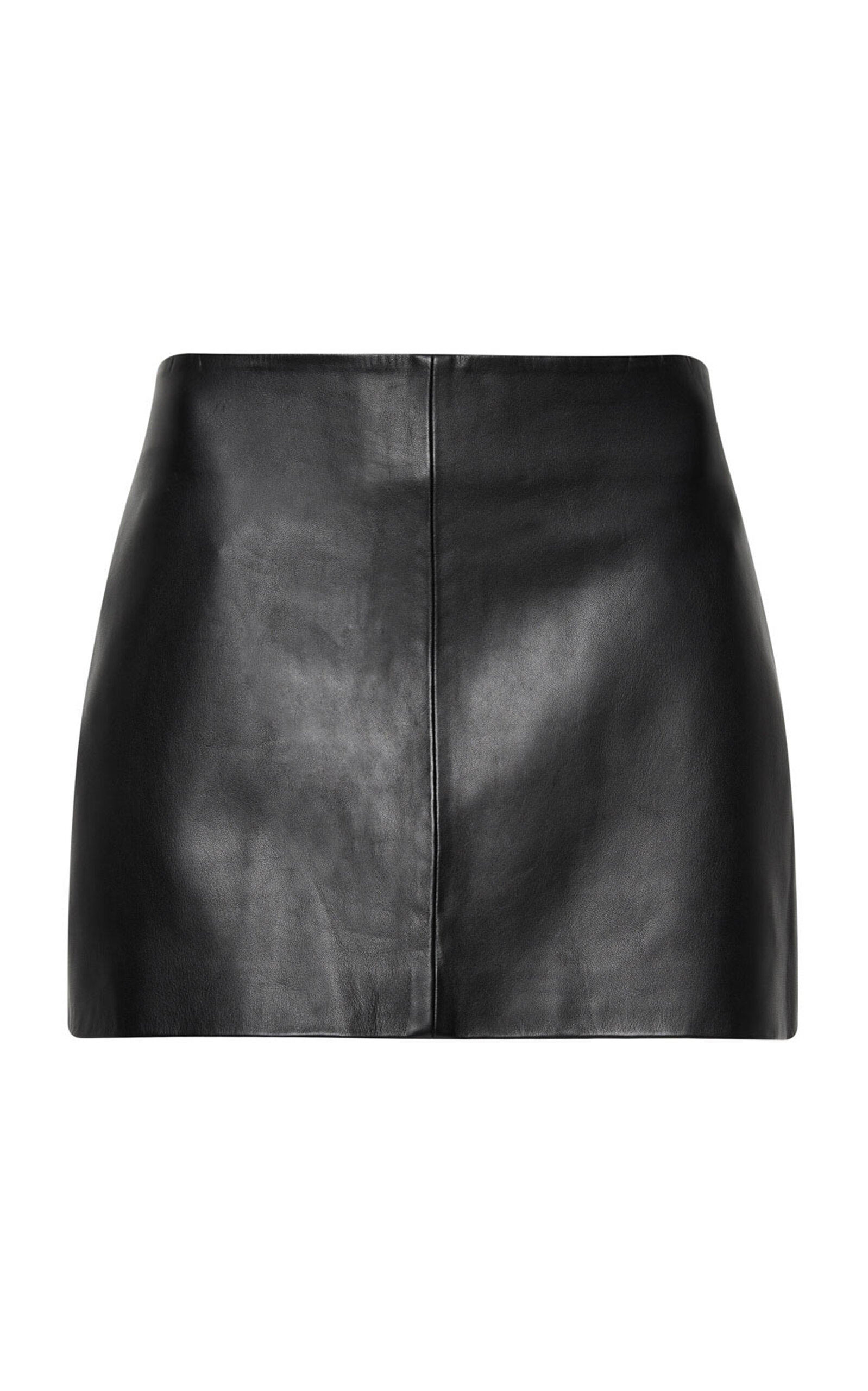 St Agni Leather Mini Skirt In Black