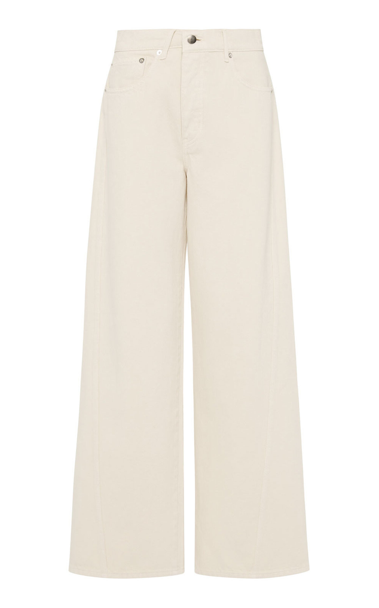 St Agni Asymmetric Rigid High-rise Jeans In Off-white