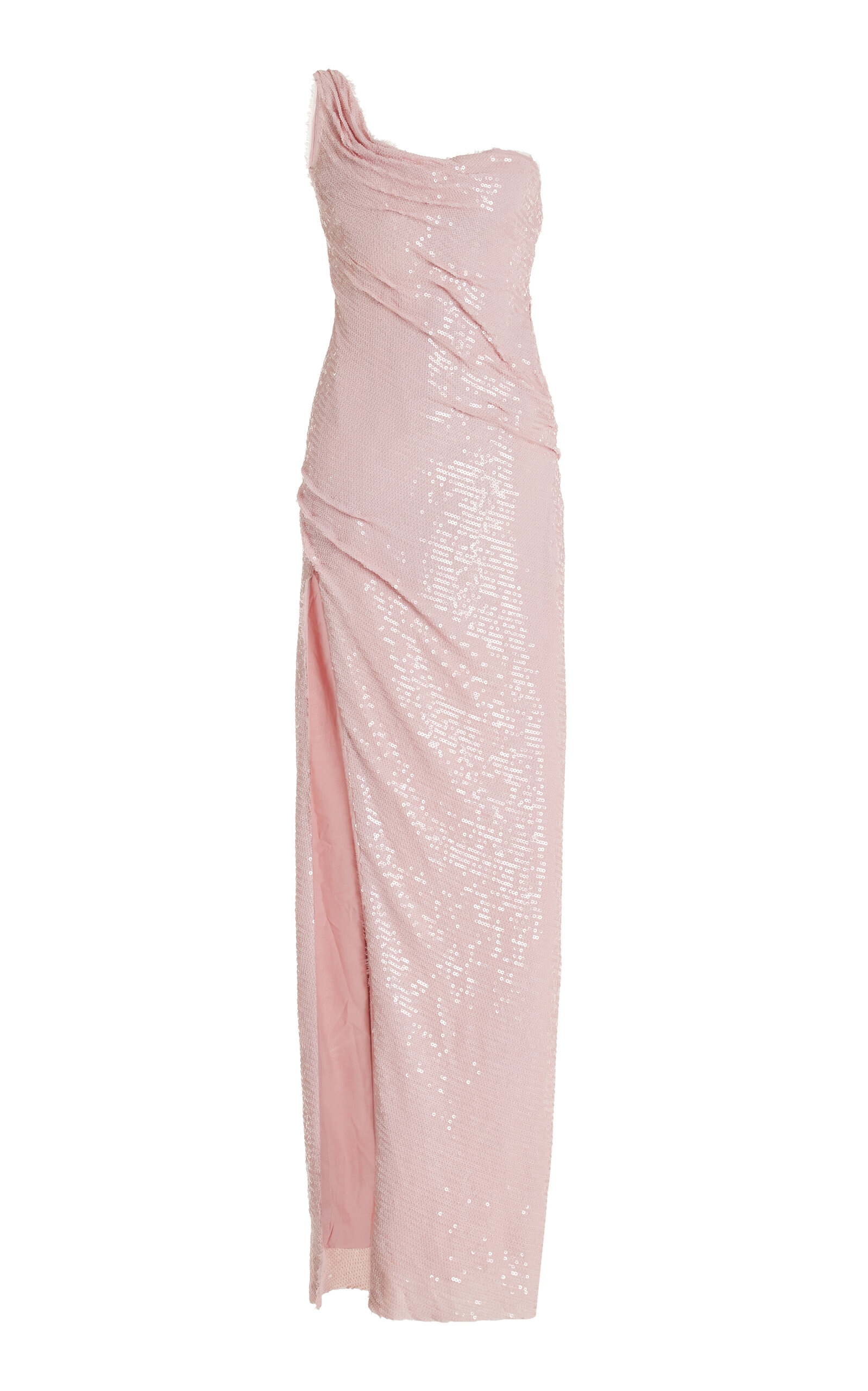 Marmar Halim Sequined One-shoulder Gown In Pink