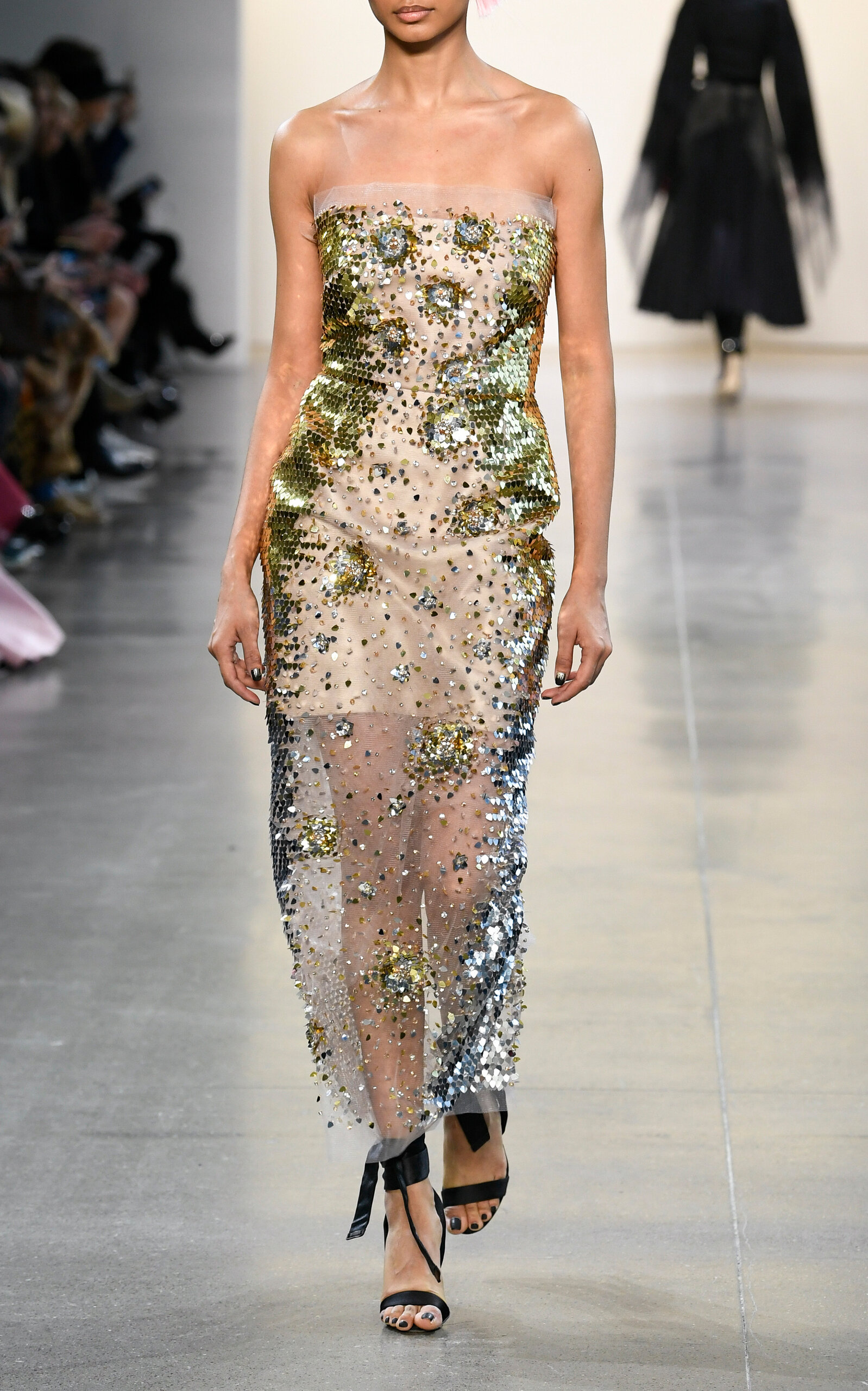 Bibhu Mohapatra Dhokra Zardozi Embroidered Maxi Dress In Gold