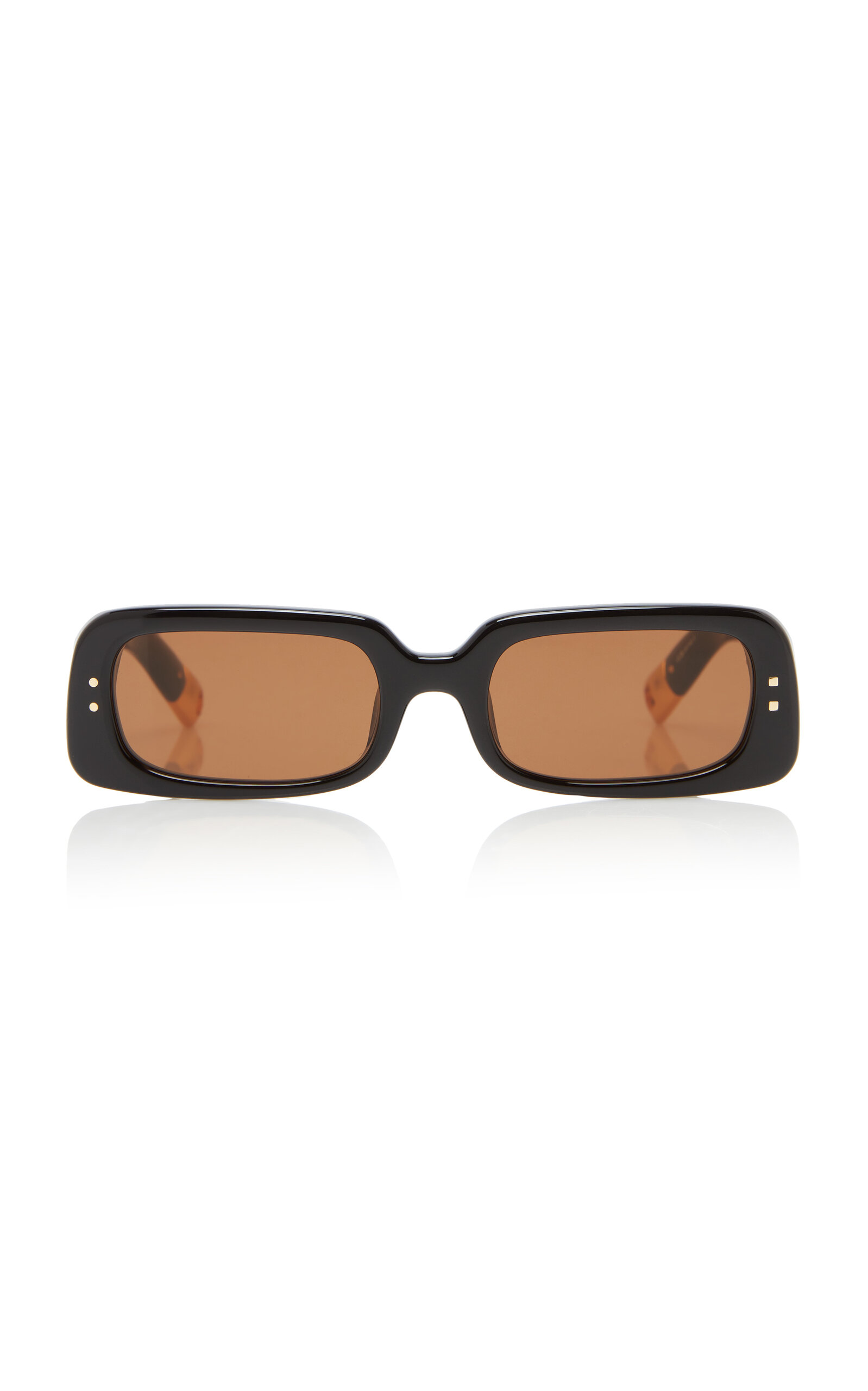 Shop Jacquemus Rectangle-frame Acetate Sunglasses In Black