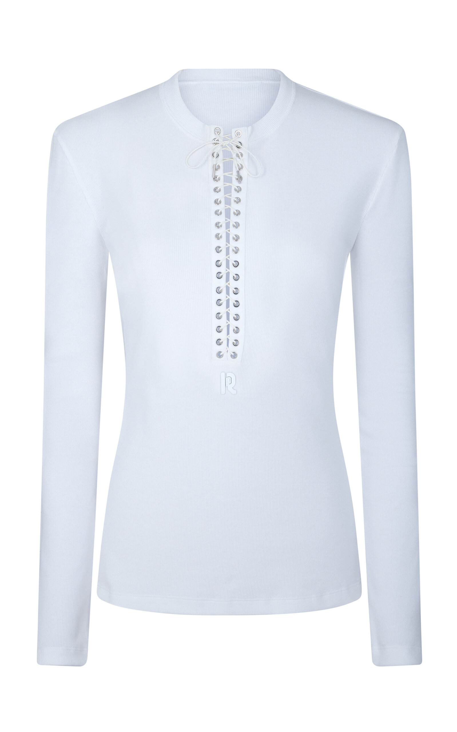 Rabanne Lace-up Stretch-cotton Top In White