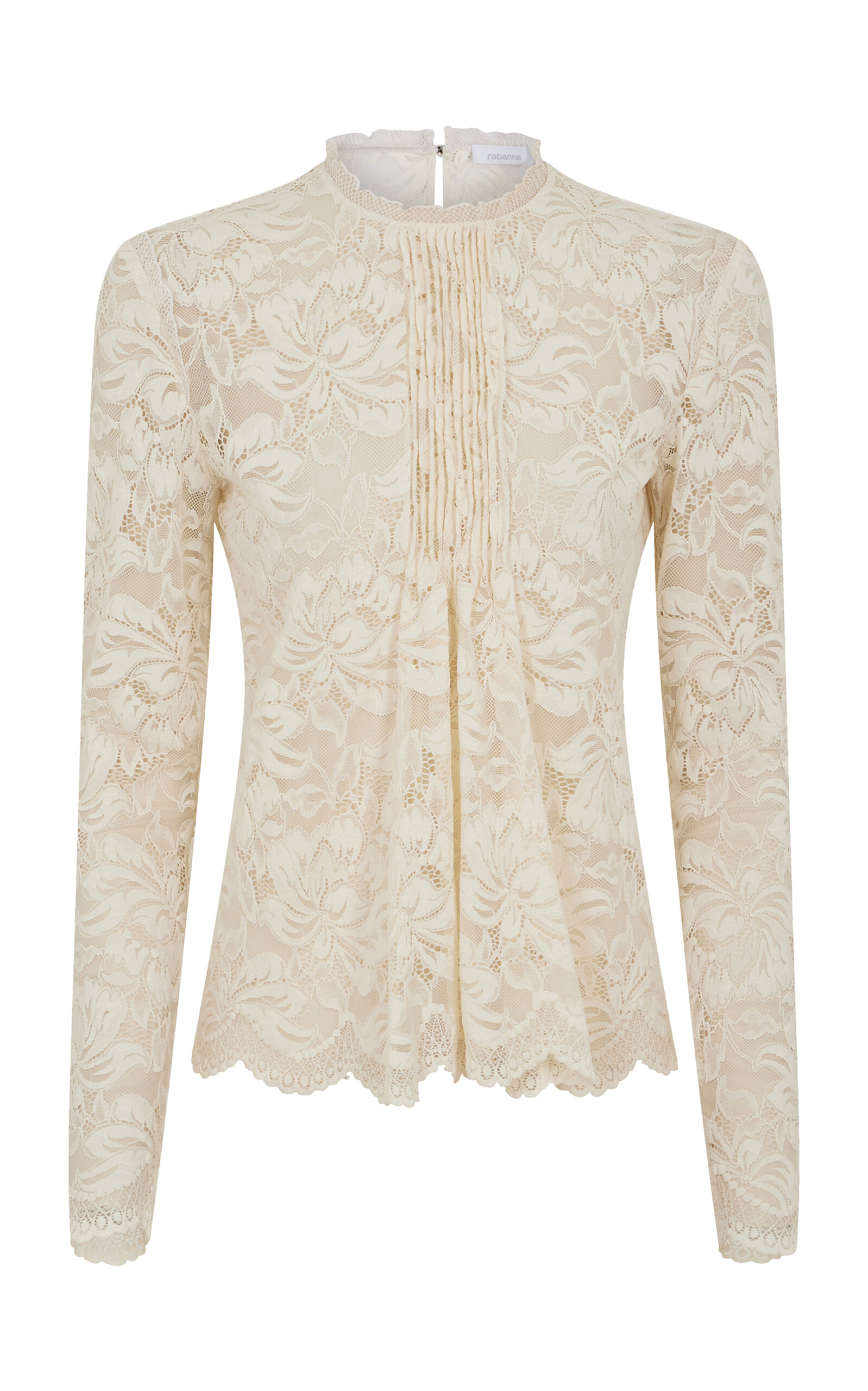 Rabanne Lace Long-sleeve Top In Ivory