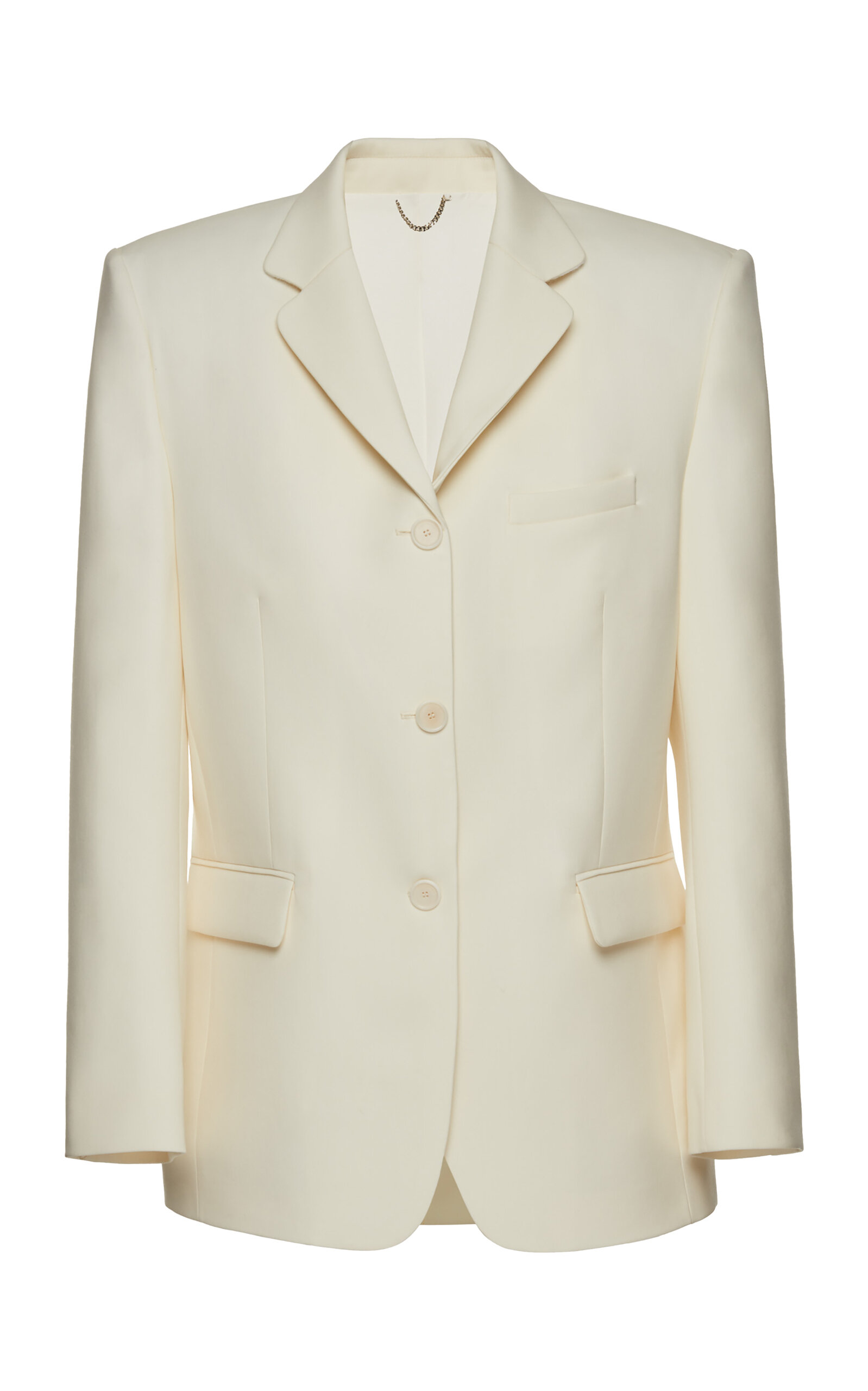 Magda Butrym Silk Blazer In Ivory