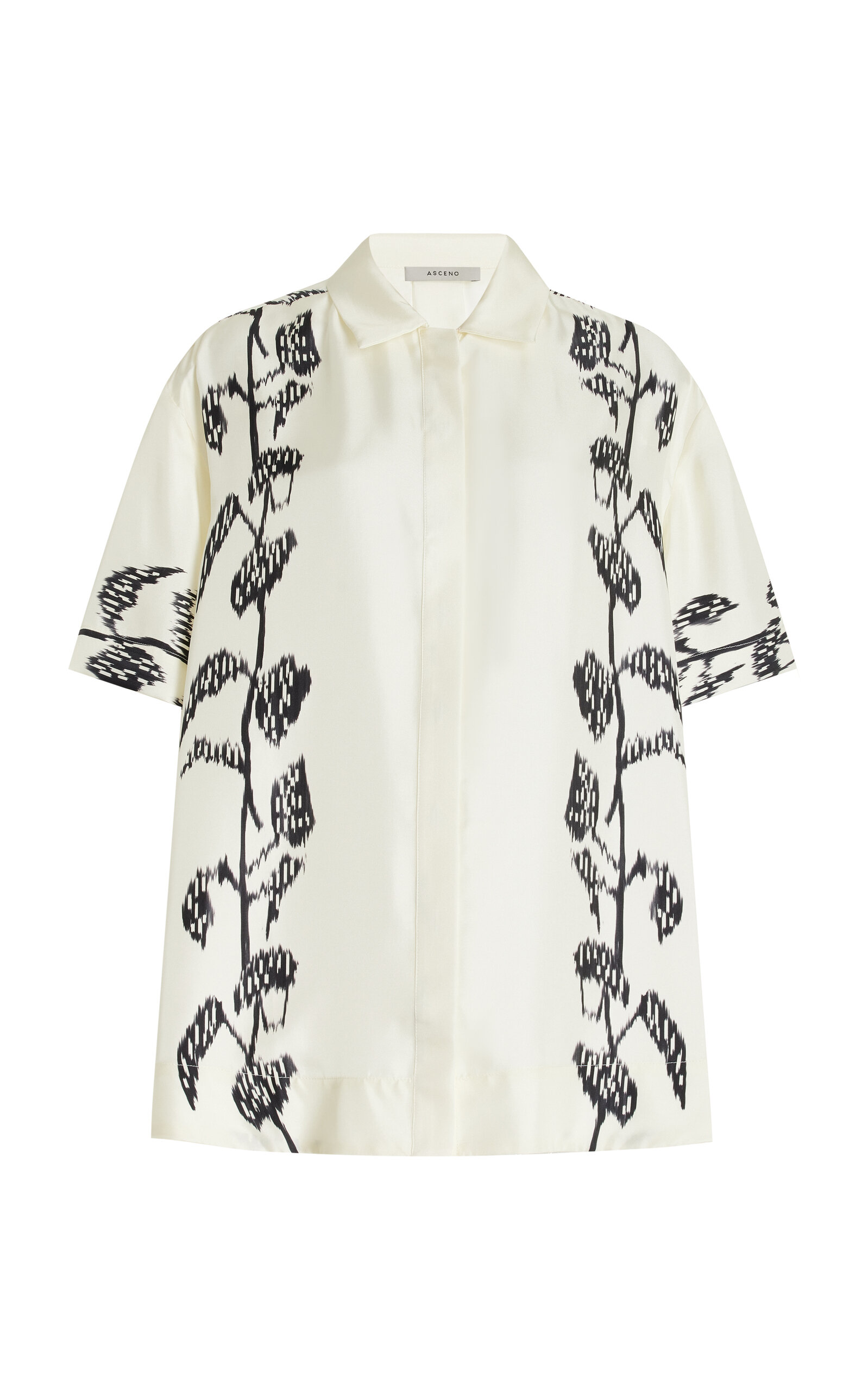 Montauk Oversized Vine-Printed Silk Shirt