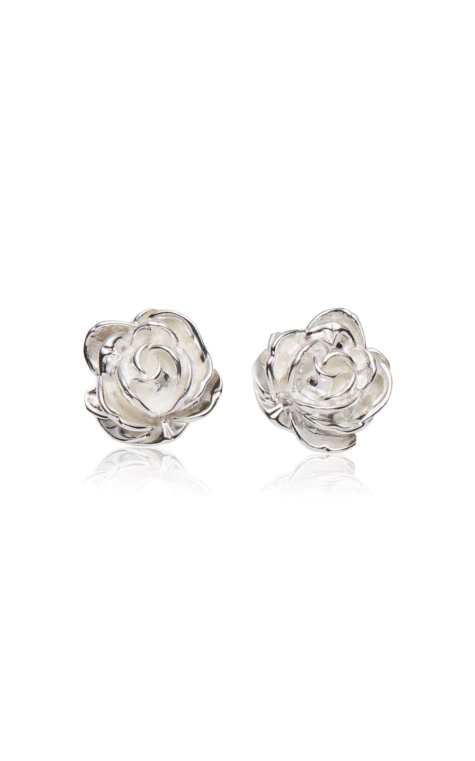 Magda Butrym Silver Rosette Stud Earrings