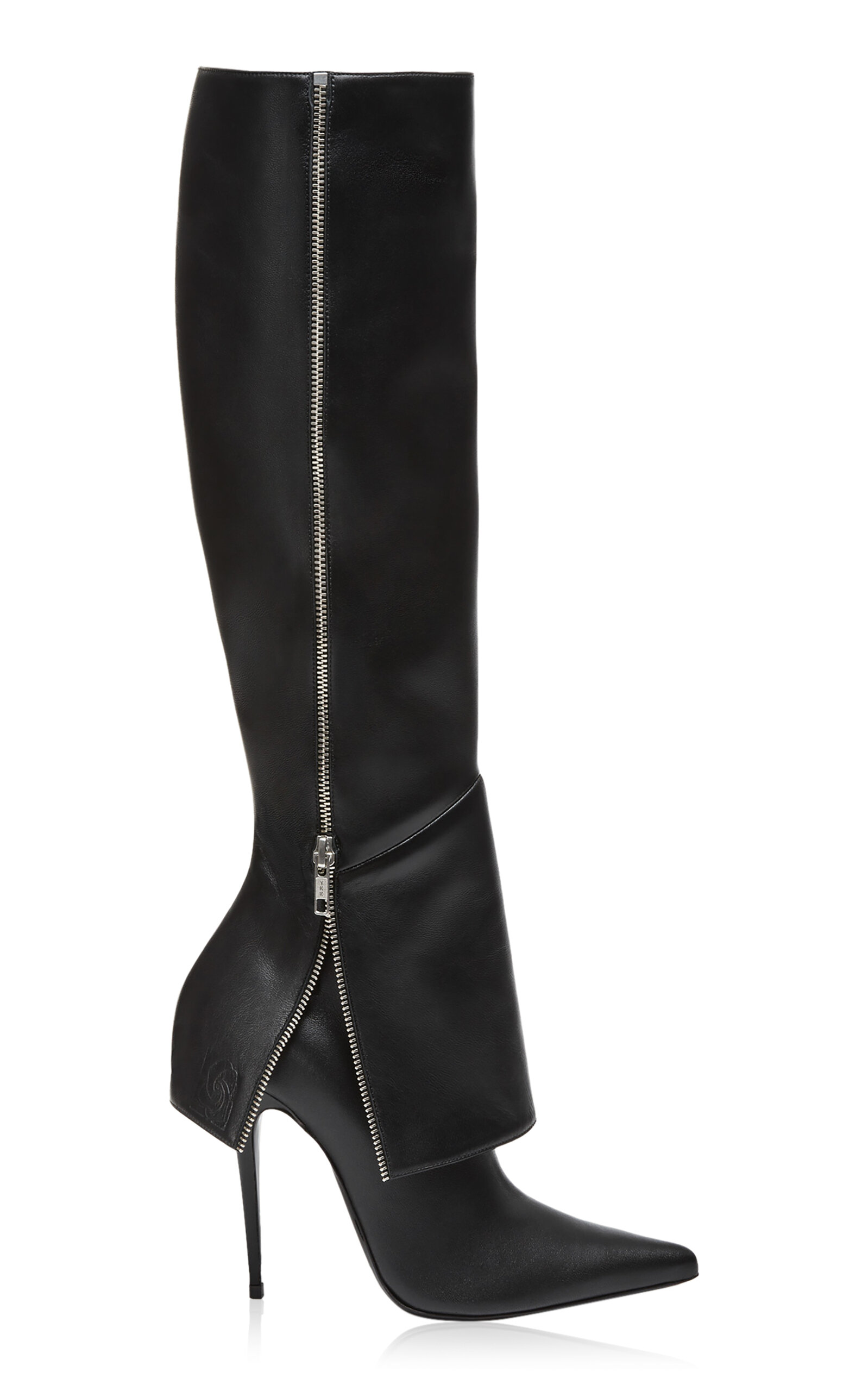 Magda Butrym Zip Detail Leather Heeled Boots In Black