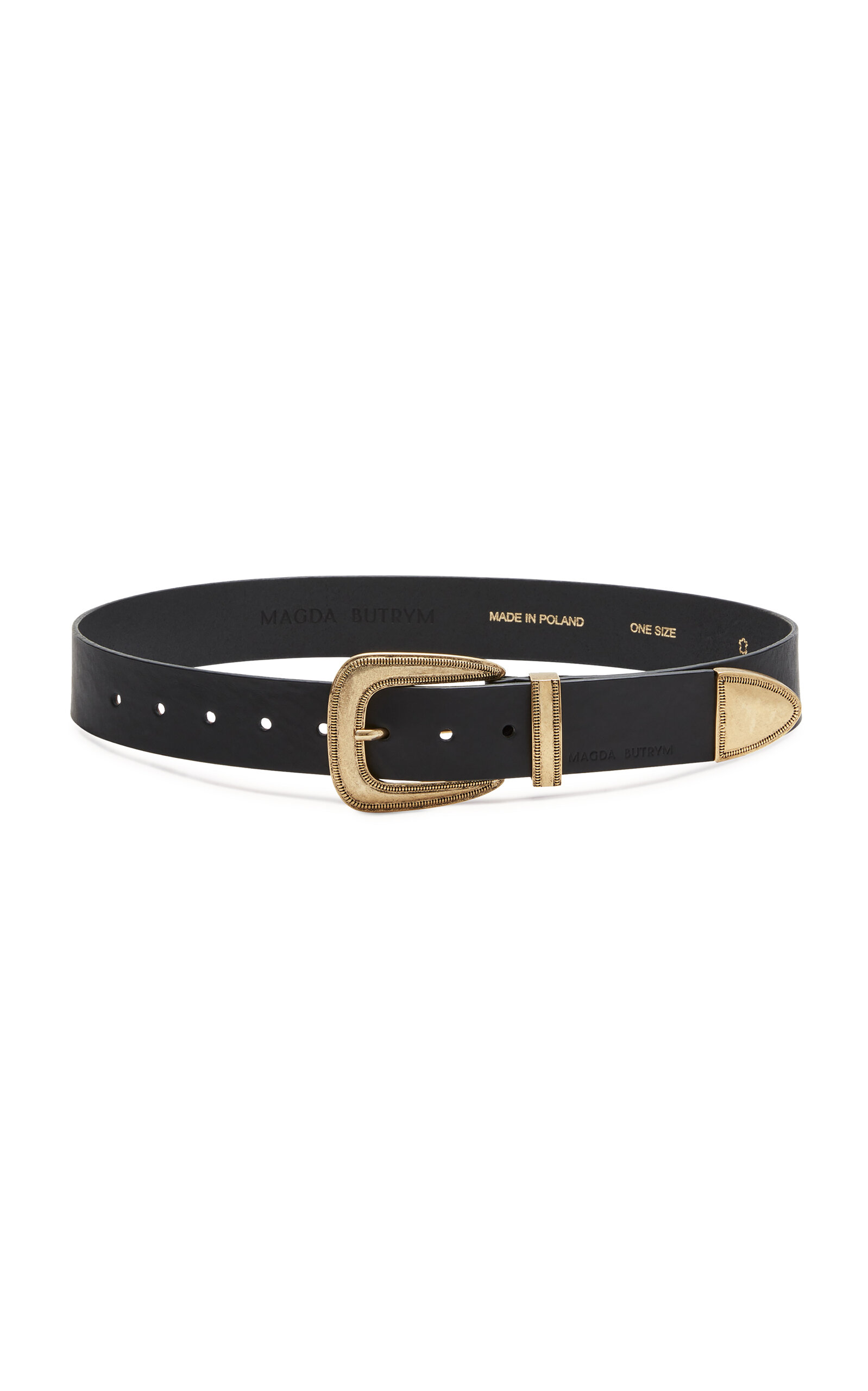 Magda Butrym Rounded Buckle Leather Belt In Black