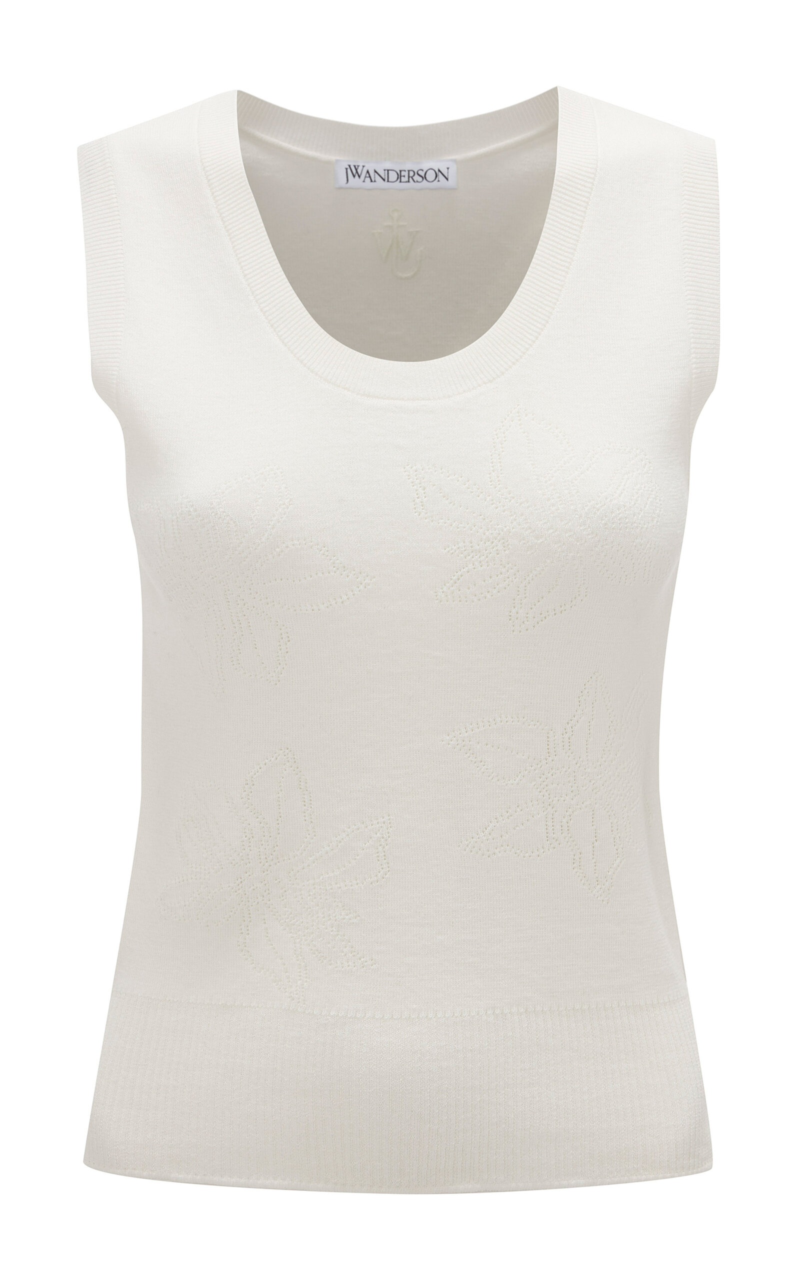 Pointelle-Knit Cotton-Blend Tank Top