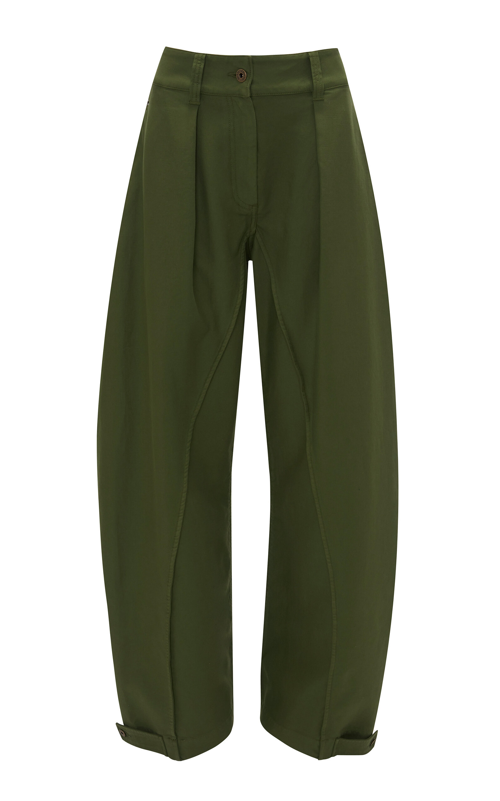 Shop Jw Anderson Twisted Seam Cotton Balloon Pants In Green