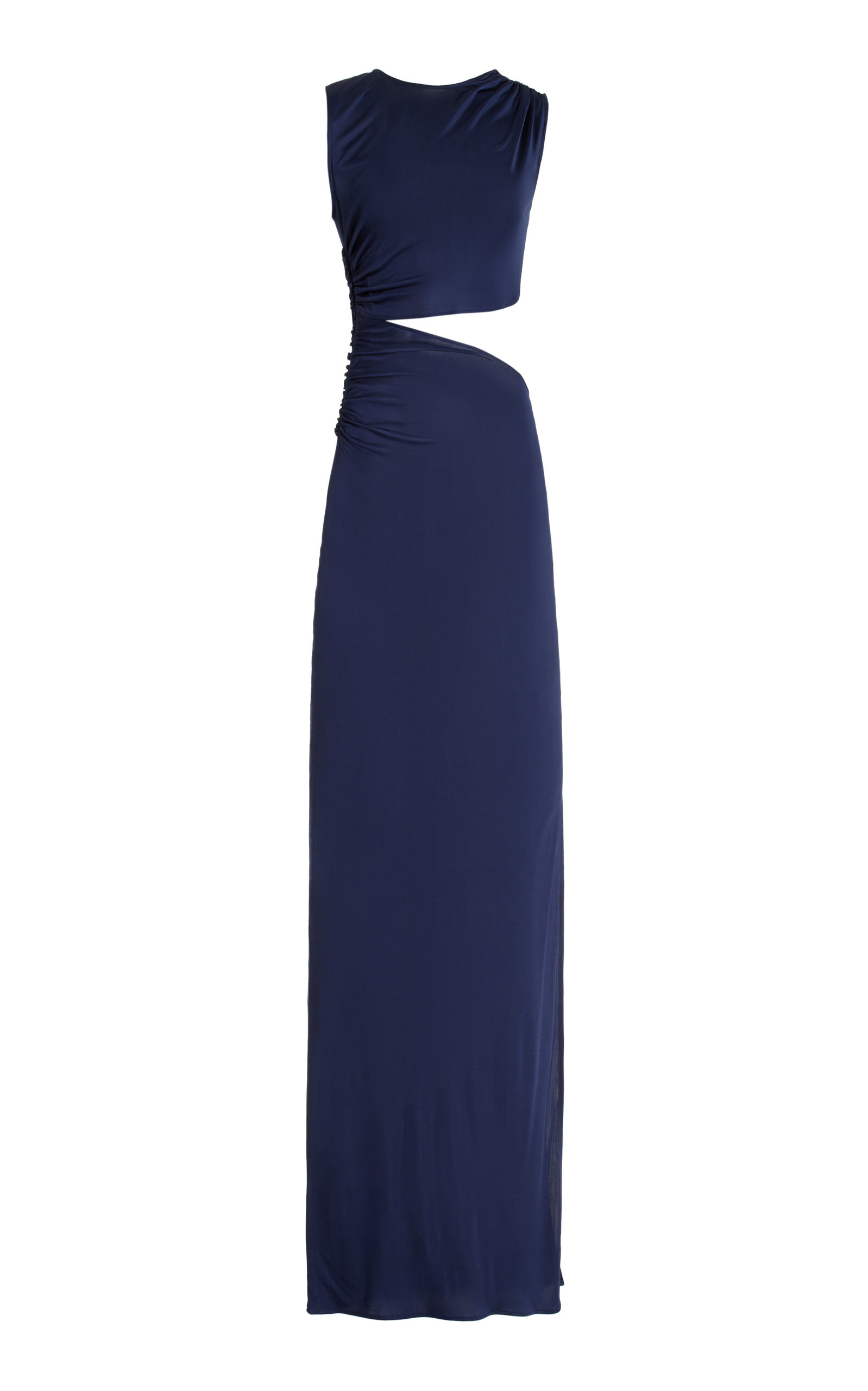 Shop Atlein Cutout Maxi Dress In Navy