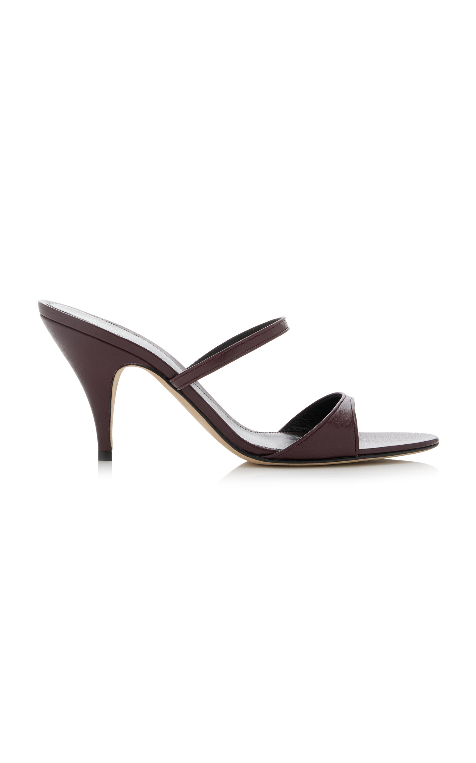 Shop The Row Vika Leather Sandals In Burgundy