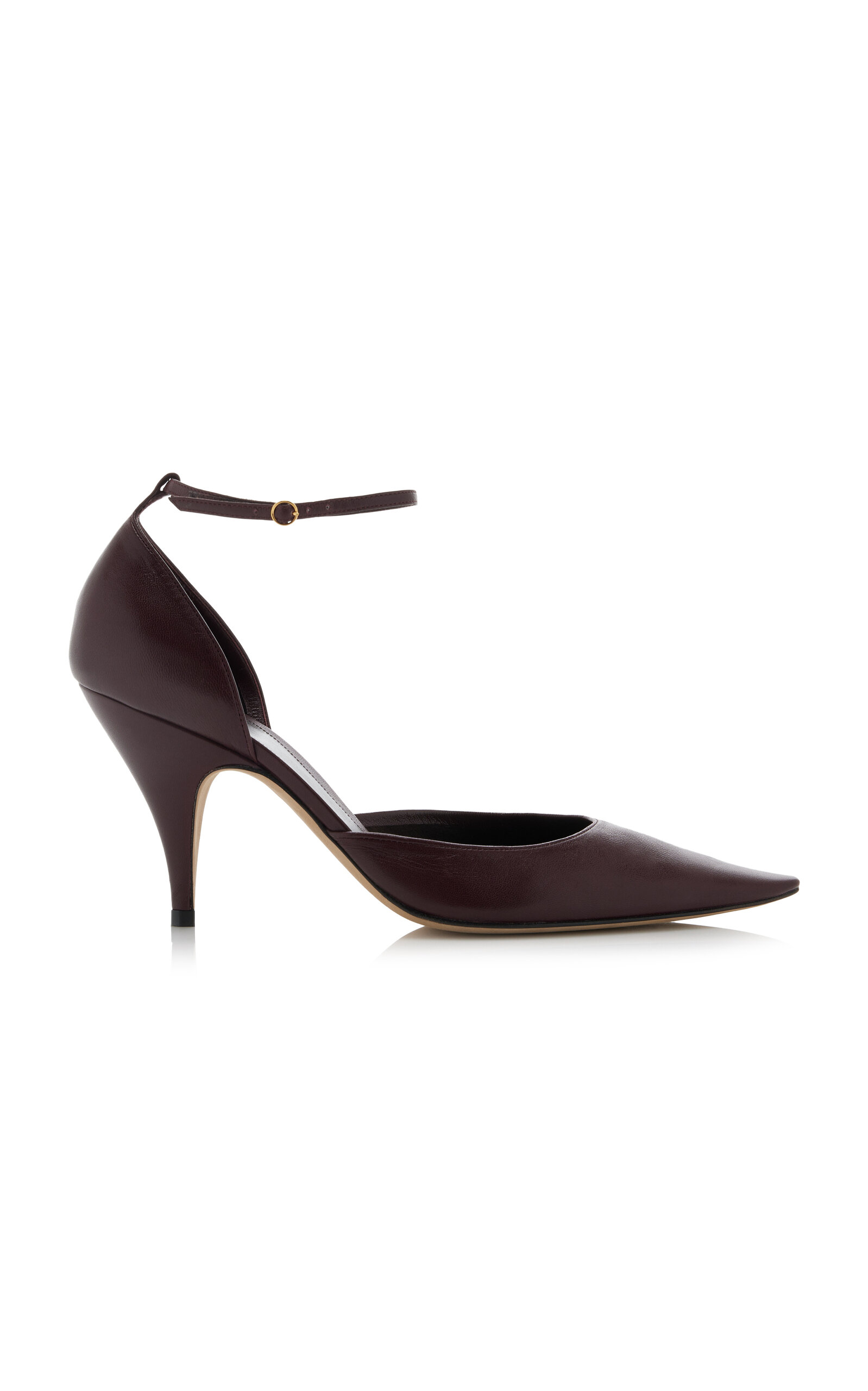 Shop The Row Liisa Leather D'orsay Pumps In Burgundy