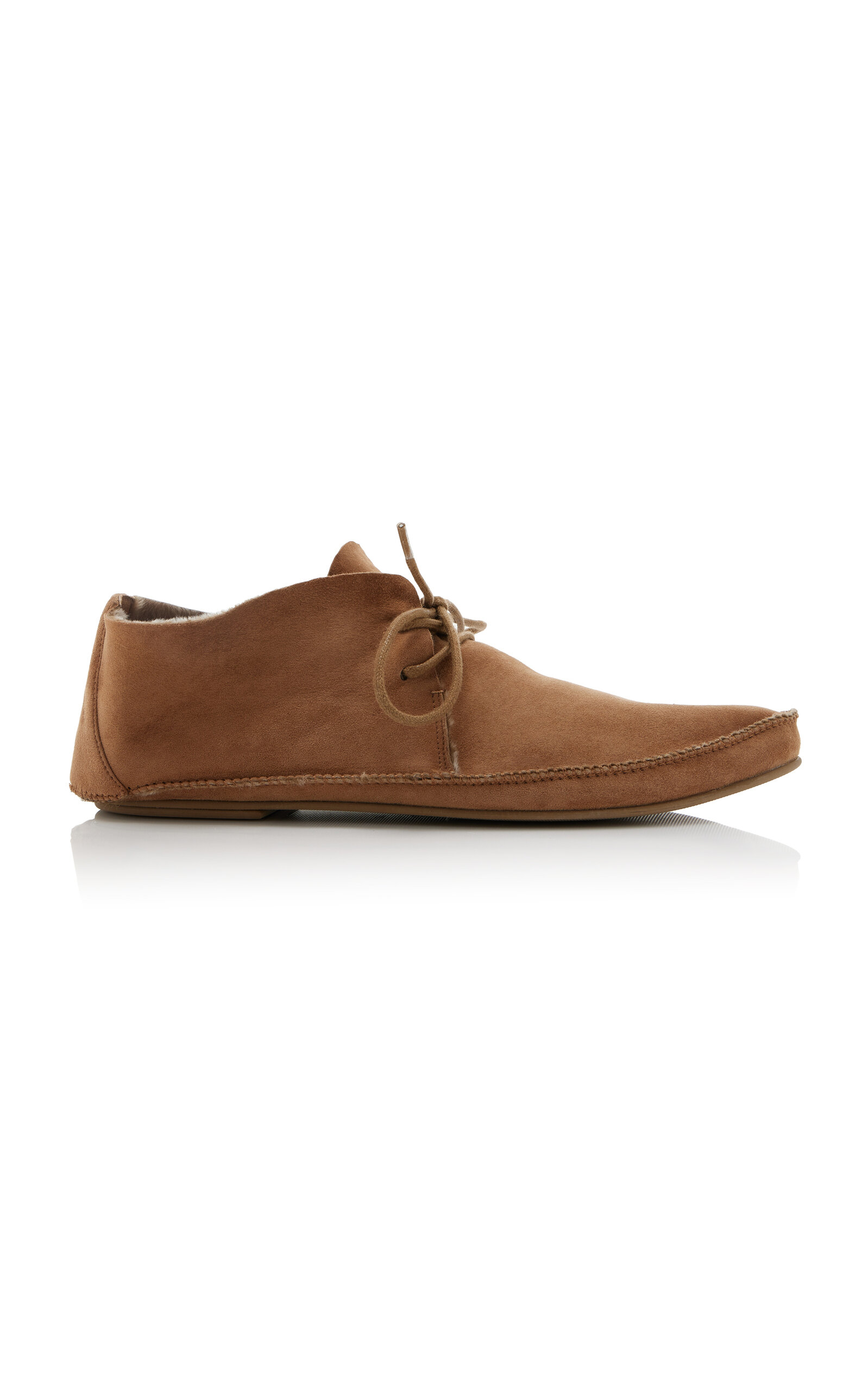 Shop The Row Tyler Shearling Moccasins In Tan